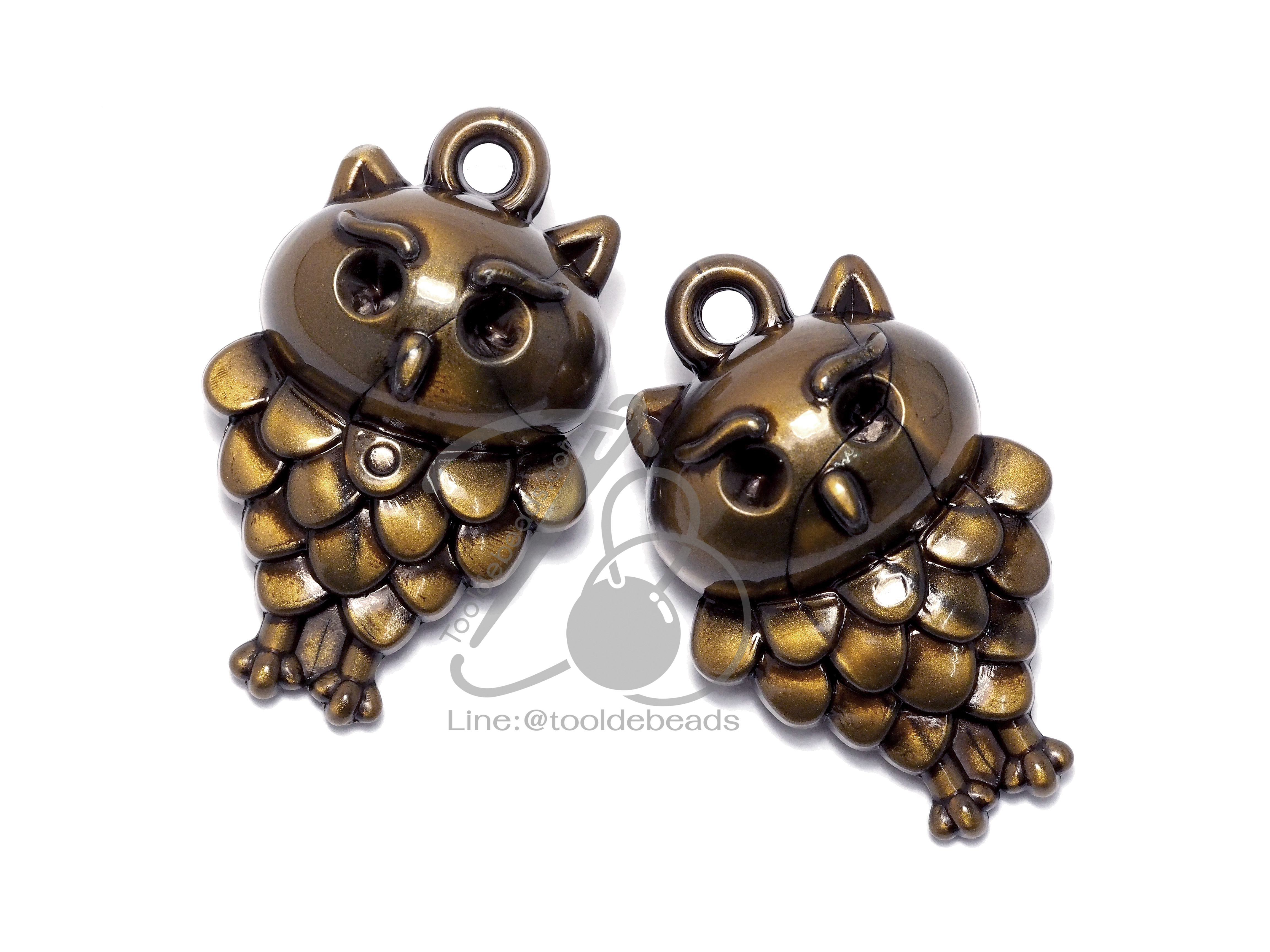 จี้อะคริลิค 26*32มม. ลายนกฮูก สีสนิม (15 กรัม) SKU-05860