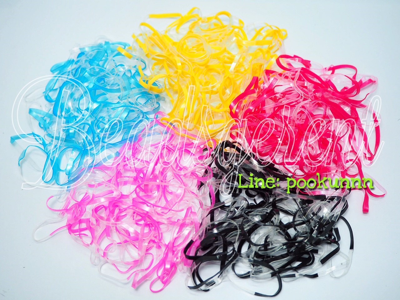 หนังยางรัดผม สีผสม 03 เส้นกลาง (1 กิโลกรัม) SKU-05323