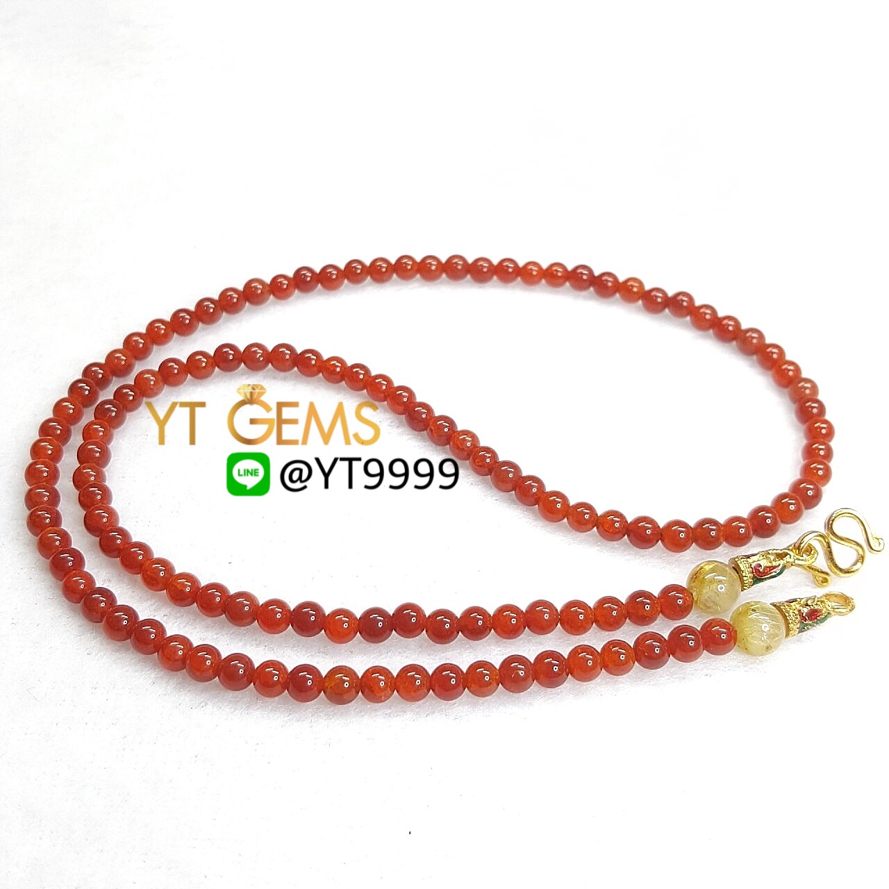 สร้อยคอหินมงคล คาเนเลี่ยนแท้ ยาว 52 เซนติเมตร ขนาด 4 มิลลิเมตร YTG-7181 YTGEMS