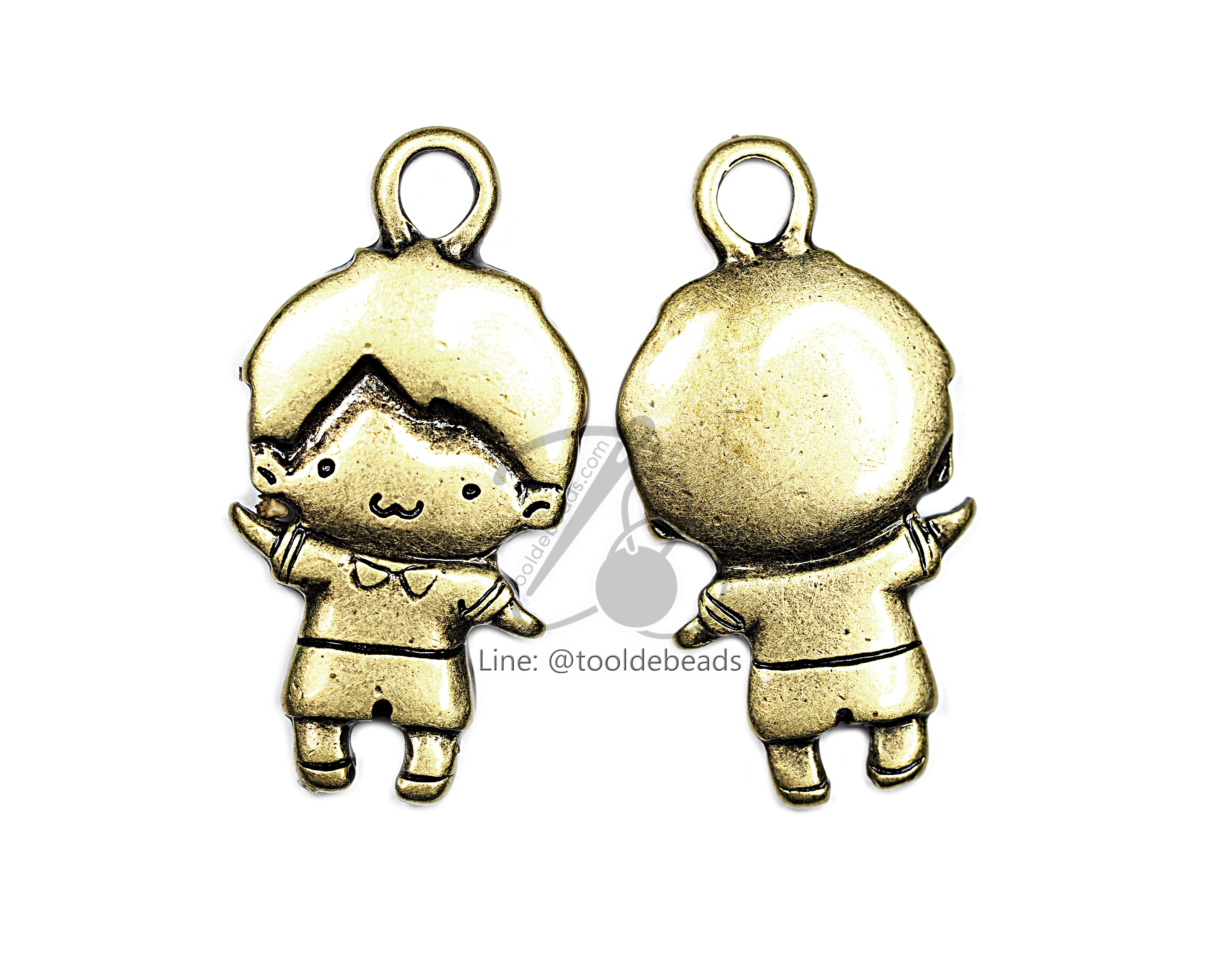จี้เหล็ก 299 14*28มม. ลายเด็กผู้ชาย สีสนิม (1 ชิ้น) SKU-00766