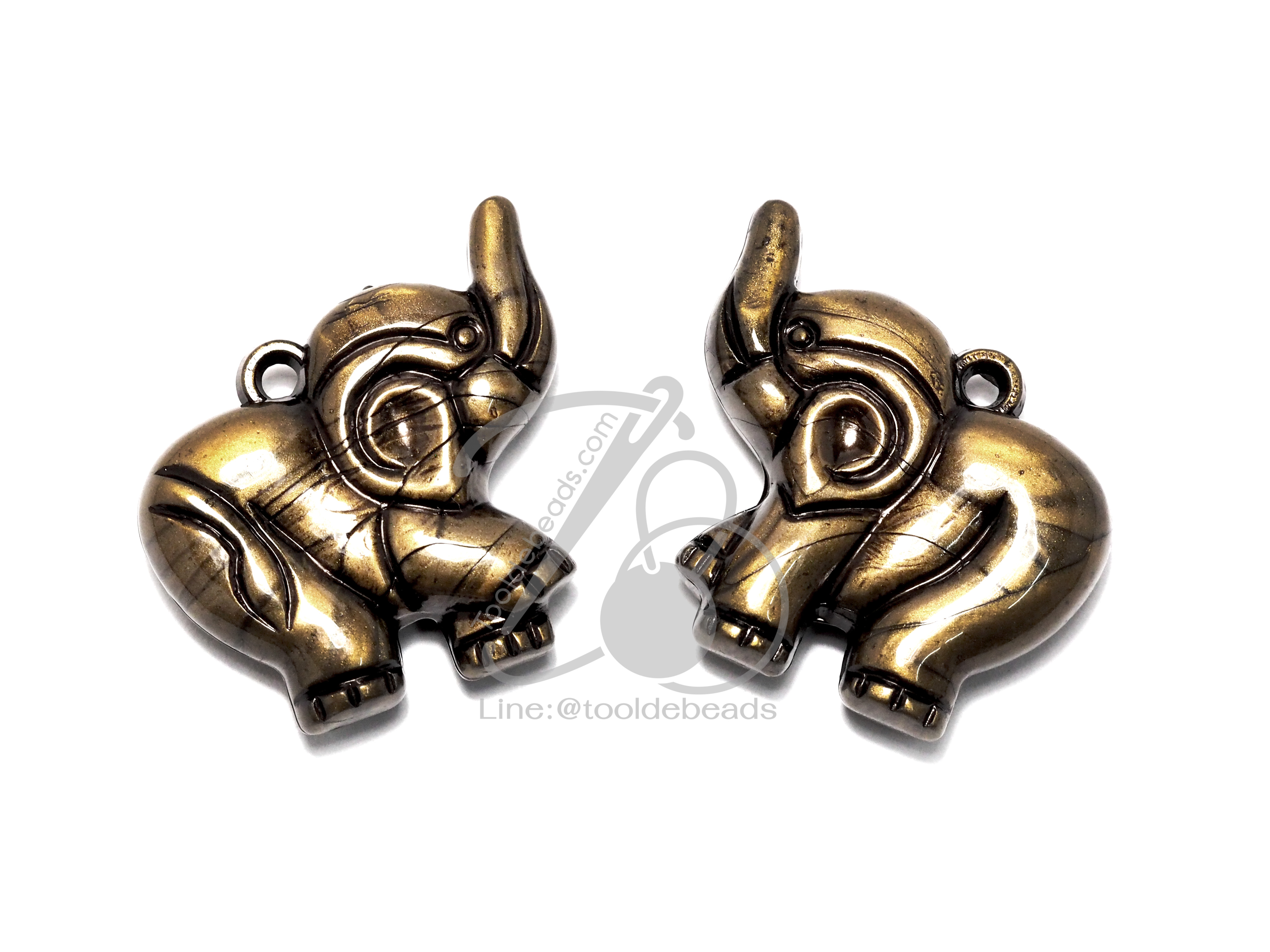 จี้อะคริลิค 35*27มม. ลายช้างเกลี้ยง สีสนิม (15 กรัม) SKU-05875
