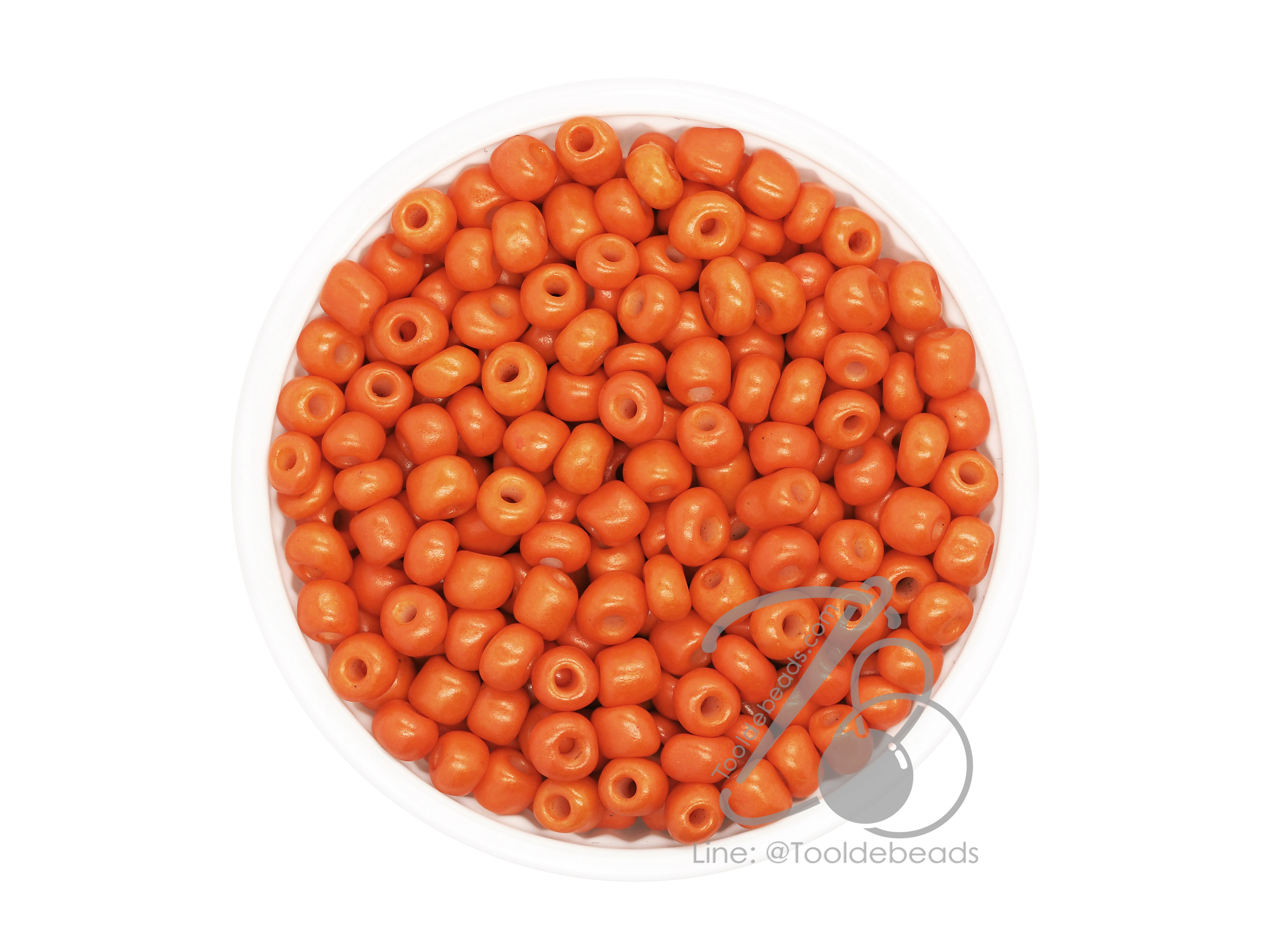 OK Brand ลูกปัดเม็ดทราย 6/0 โทนด้าน สีส้มเข้ม (100 กรัม) SKU-08870