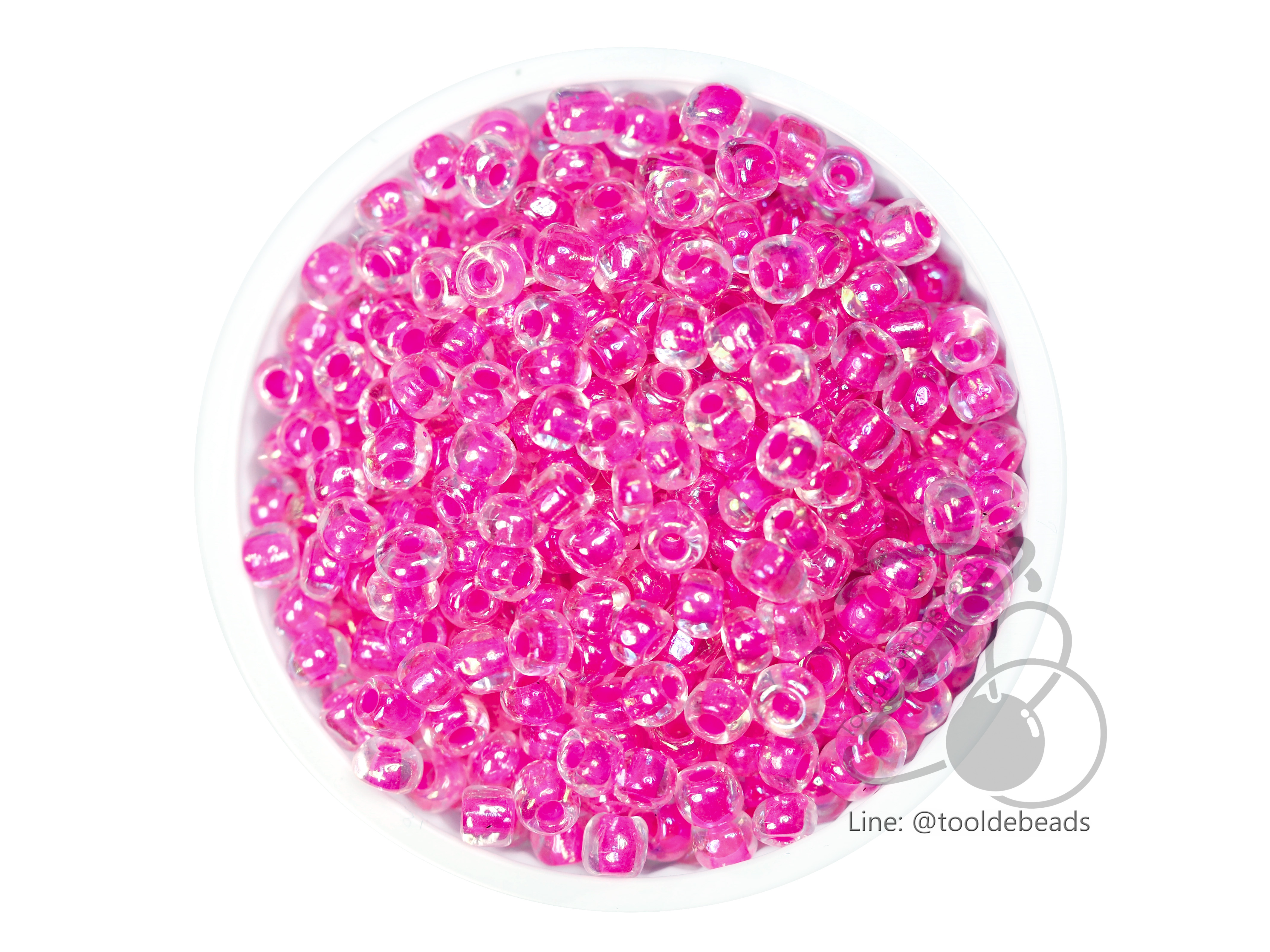 ลูกปัดเม็ดทราย 6/0 สอดไส้ สีบานเย็น (450 กรัม) SKU-03588