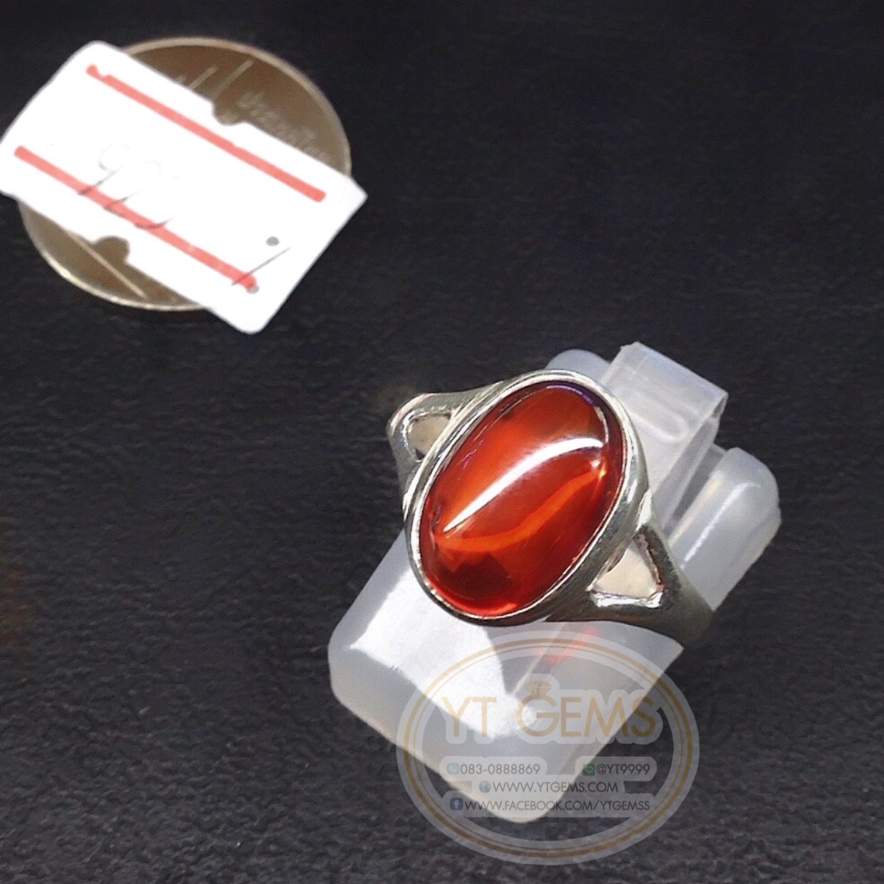 แหวนเงินแท้92.5% พลอยโกเมน(cz) YTG-5652 YTGEMS