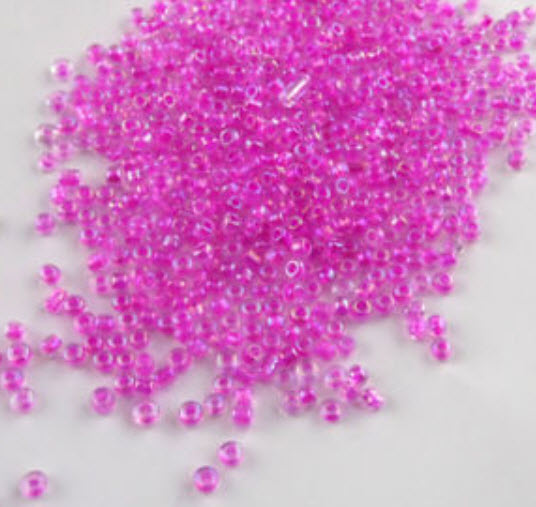ลูกปัด สีชมพู 2 ม.ม. 15 กรัม (1,000 เม็ด)