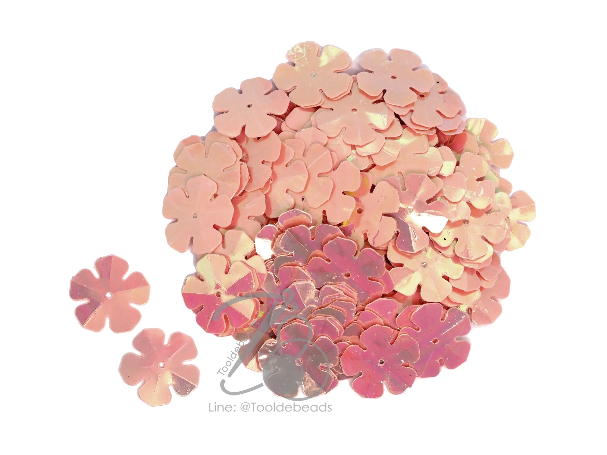 เลื่อมดอกไม้ 20มม. สีโอรสมุก (80 กรัม) SKU-11419