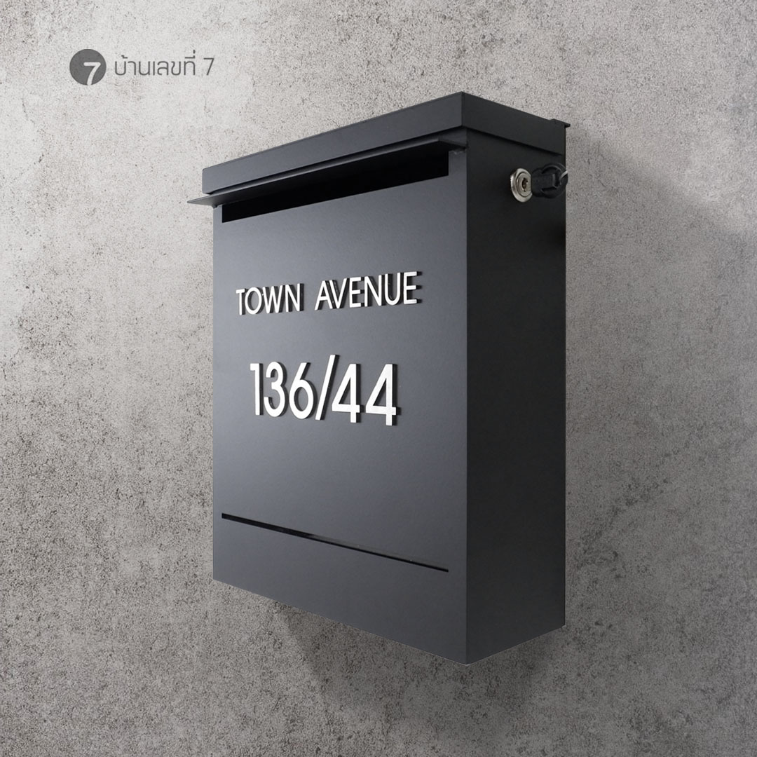 ตู้จดหมายรุ่นคลาสสิคตูดเต็ม อักษรนูน ขนาด 28x35 cm