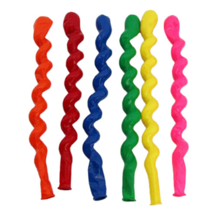 ลูกโป่งยางแบบเกลียว คละสี / 100 ใบ