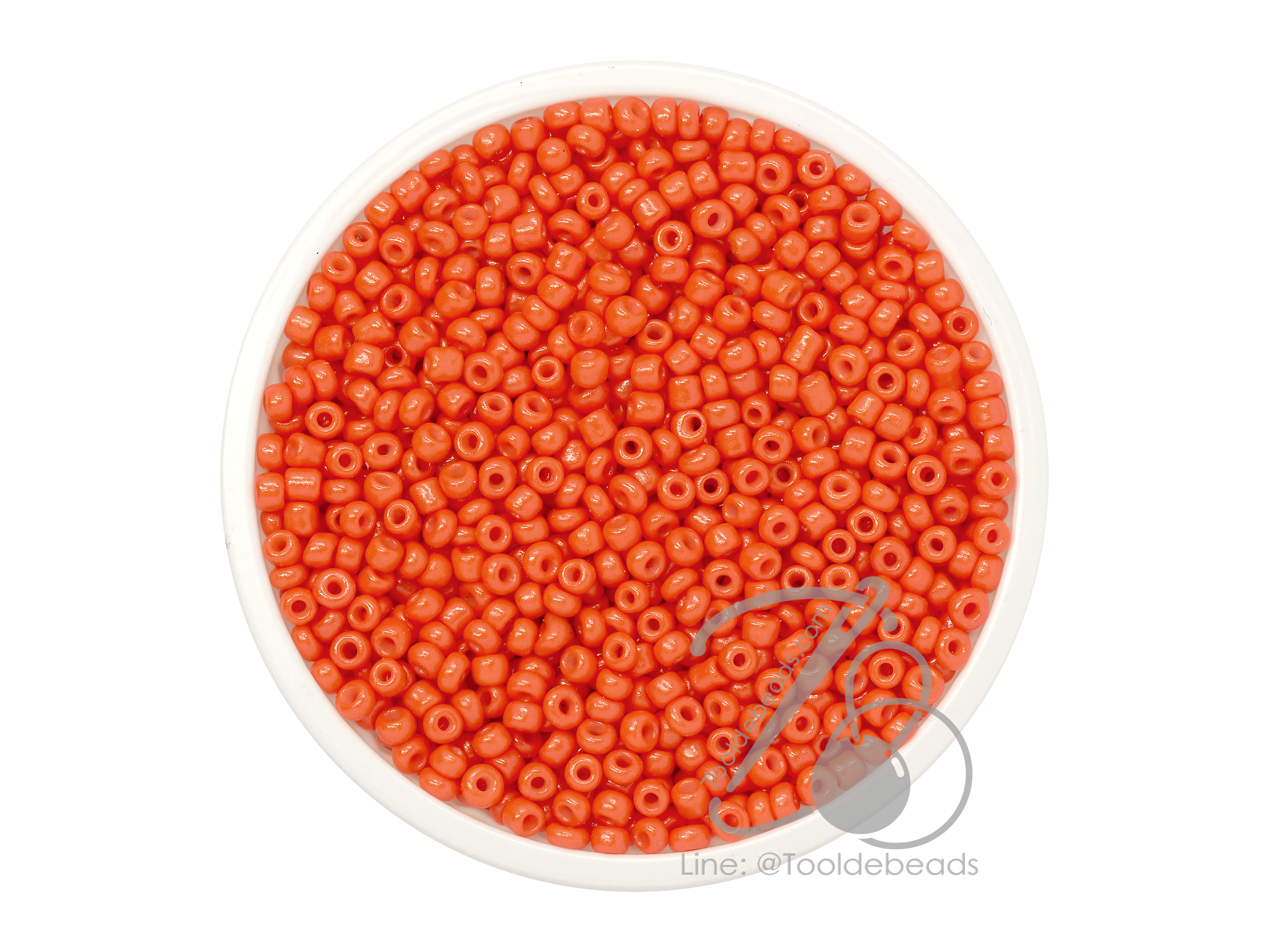 OK Brand ลูกปัดเม็ดทราย 12/0 โทนด้าน สีส้ม (15 กรัม) SKU-08371