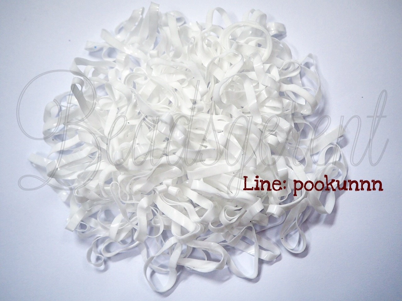 หนังยางรัดผม 3.5มม. สีขาว เส้นใหญ่ (1 กิโลกรัม) SKU-05338