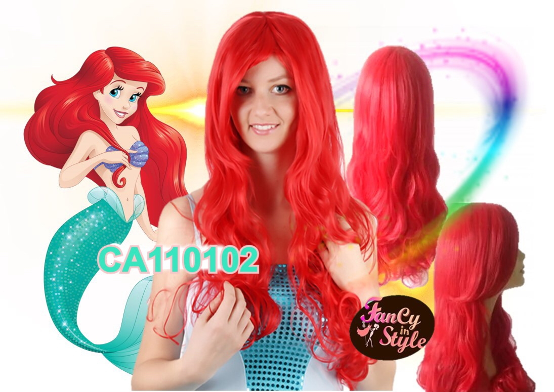 Mermaid Wig/Red Color Wig/วิกผมแฟนซีนางเงือกสีแดง