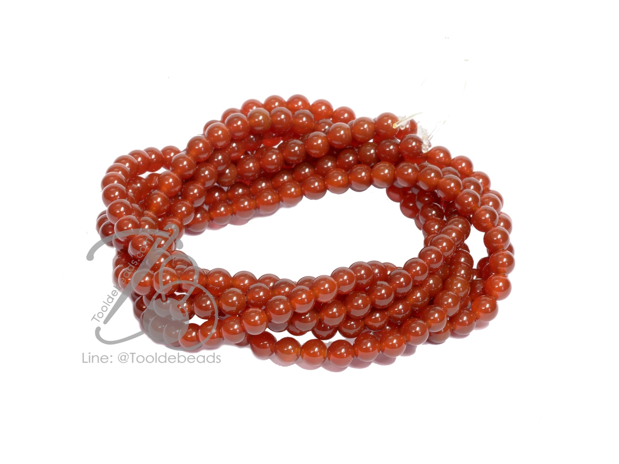 หิน carnelian 4มม. (94 เม็ด) SKU-09296