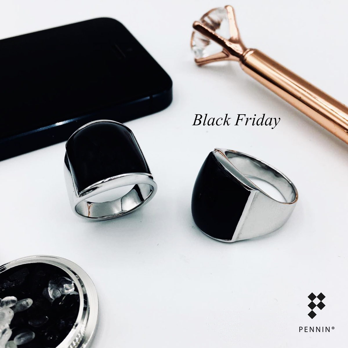 แหวนนิล Black Friday : Curve หน้าสี่เหลี่ยมโค้ง เงินแท้ 92.5% ชุบทองคำขาว ไม่ลอกไม่ดำ เสริมโชคลาภ คุ้มภัย สวยเท่ มีสไตล์