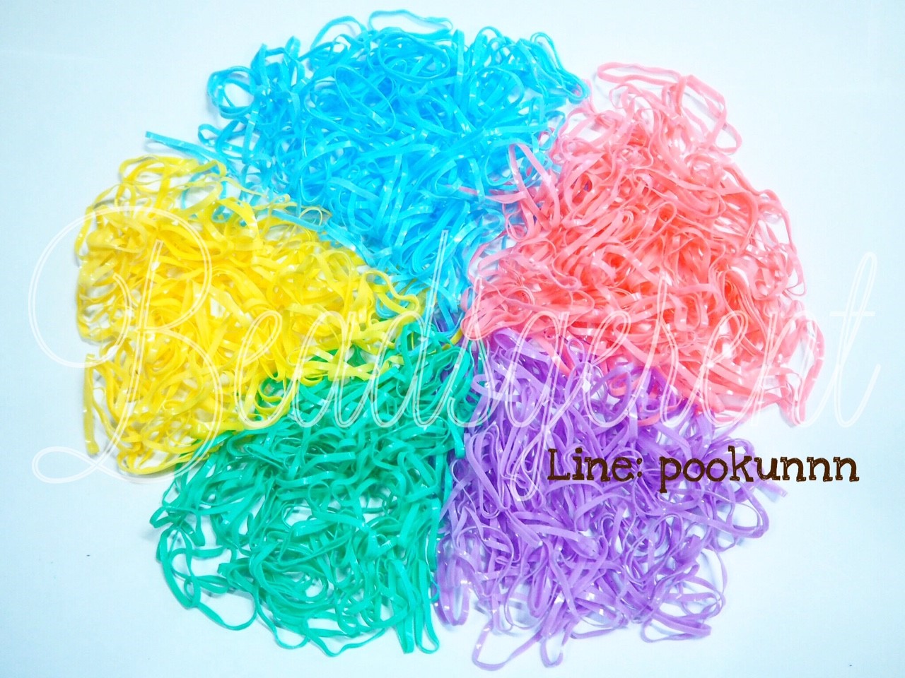 หนังยางรัดผม สีผสม 10 เส้นกลาง (1 กิโลกรัม) SKU-05327