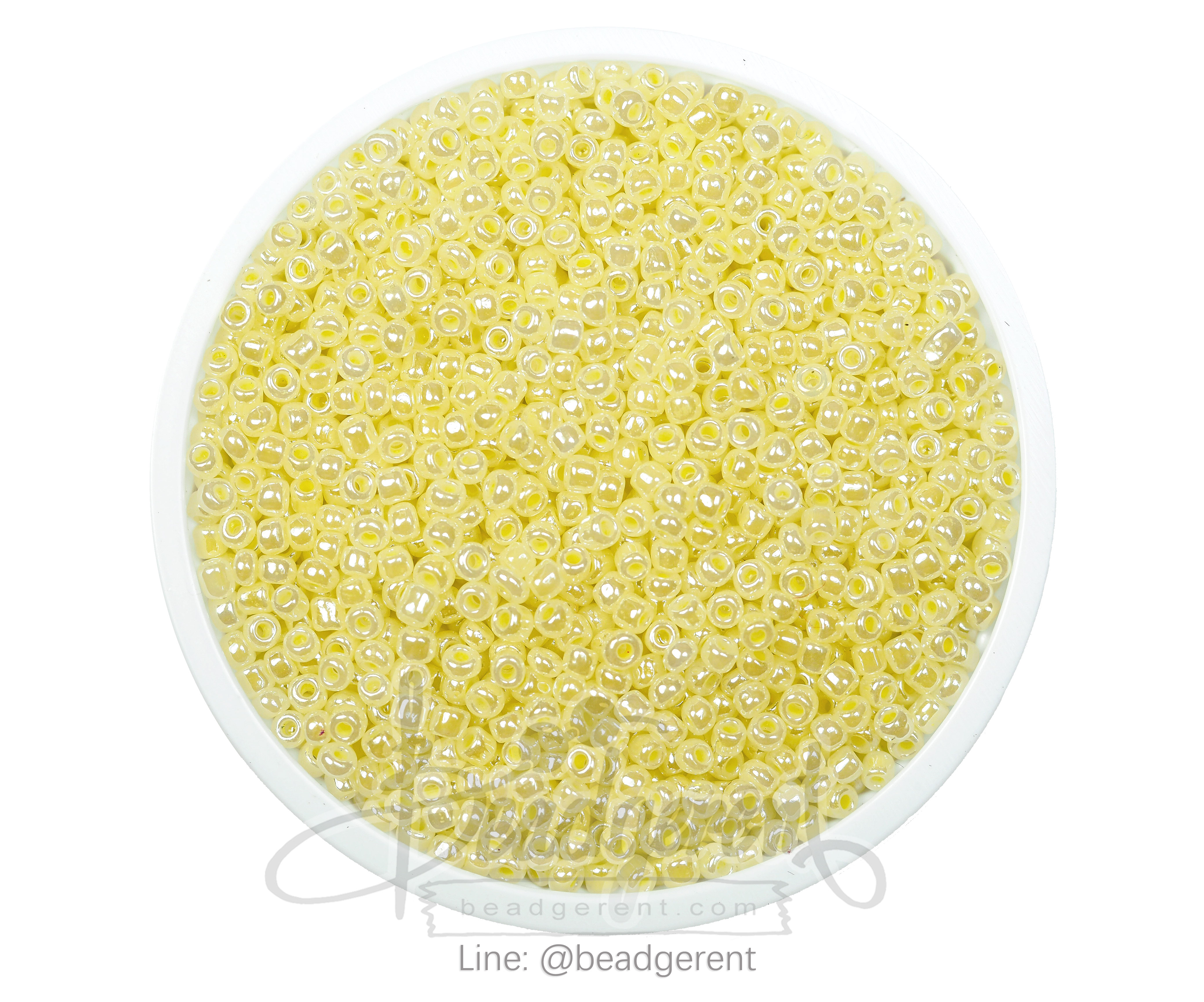 ลูกปัดเม็ดทราย 12/0 โทนมุก สีเหลือง (450 กรัม) SKU-04109