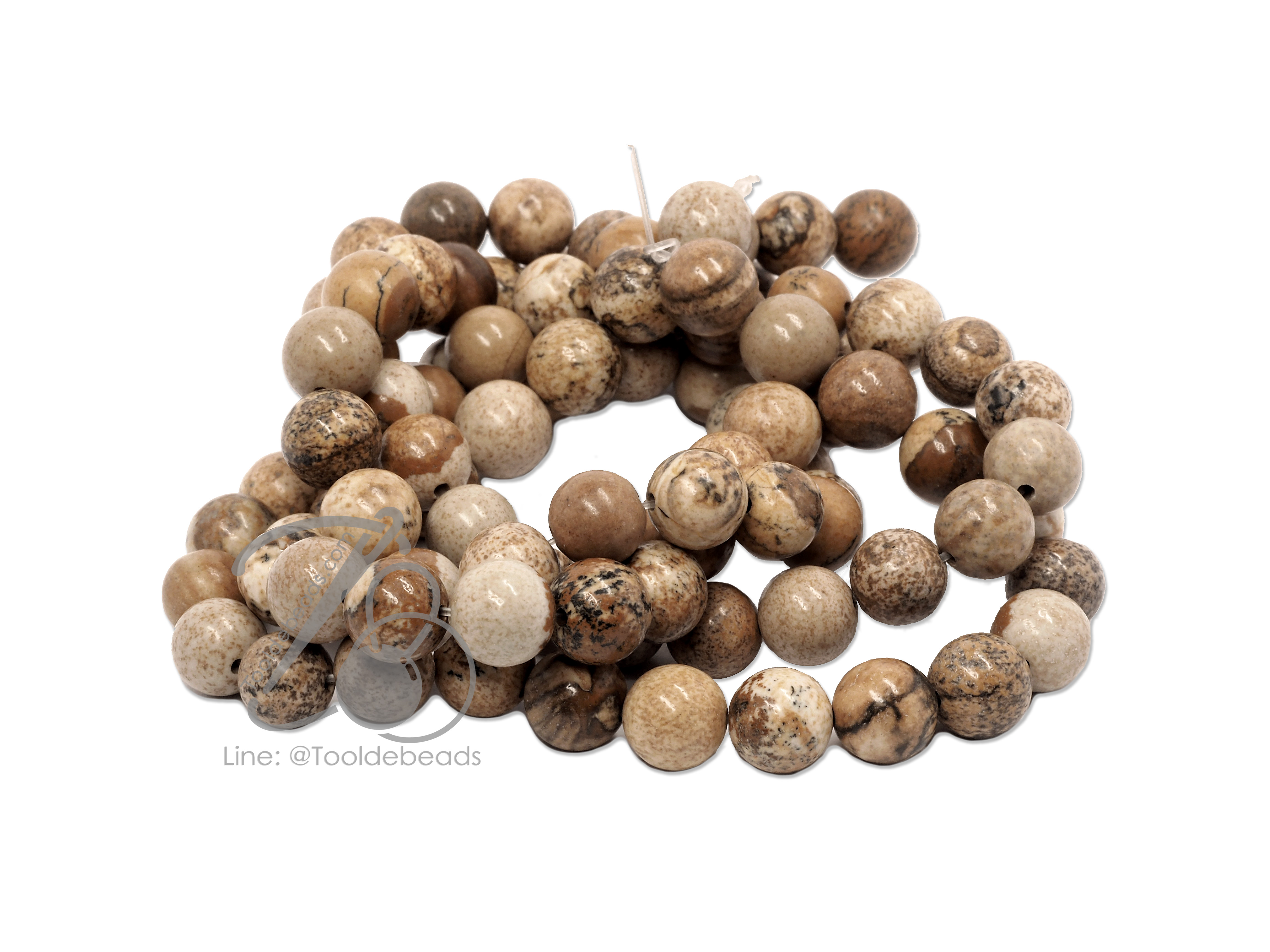 หิน Picture Jasper 8มม. (47 เม็ด) SKU-01252