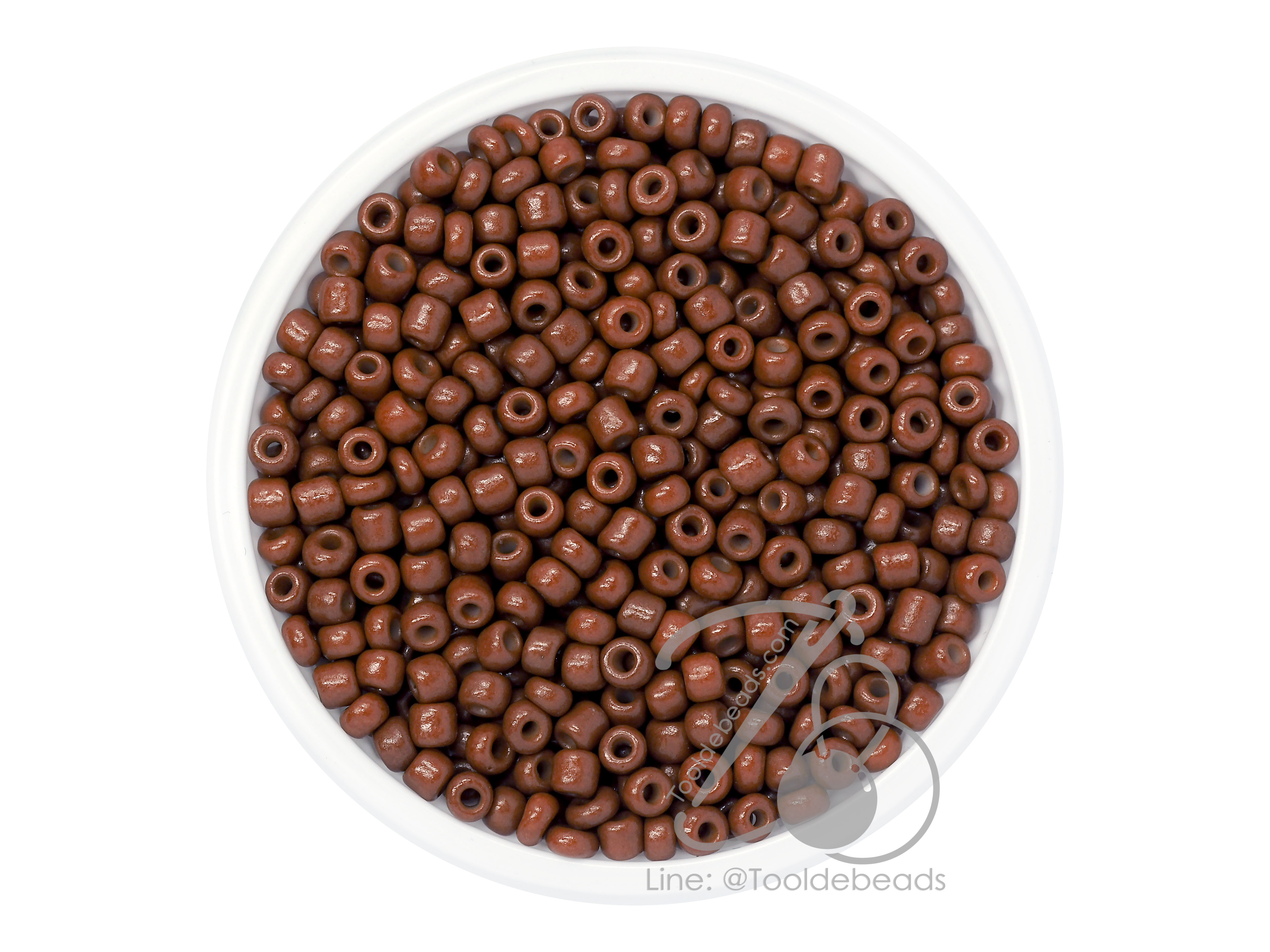 OK Brand ลูกปัดเม็ดทราย 8/0 โทนด้าน สีน้ำตาลแดง (100 กรัม) SKU-08262