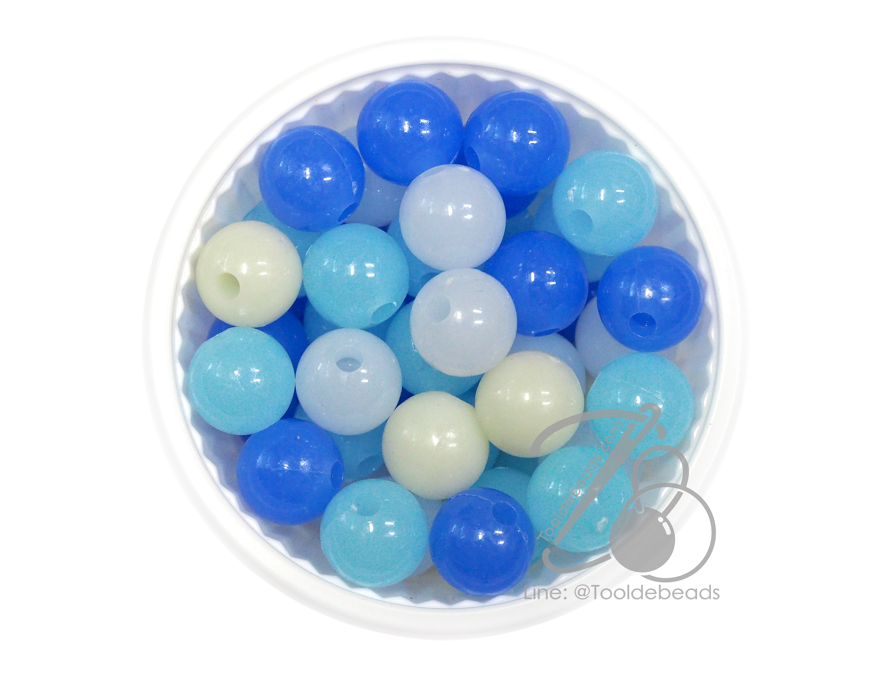 ลูกปัดกิโล ตราเสือ 10มม. สีผสม (15กรัม) SKU-14974