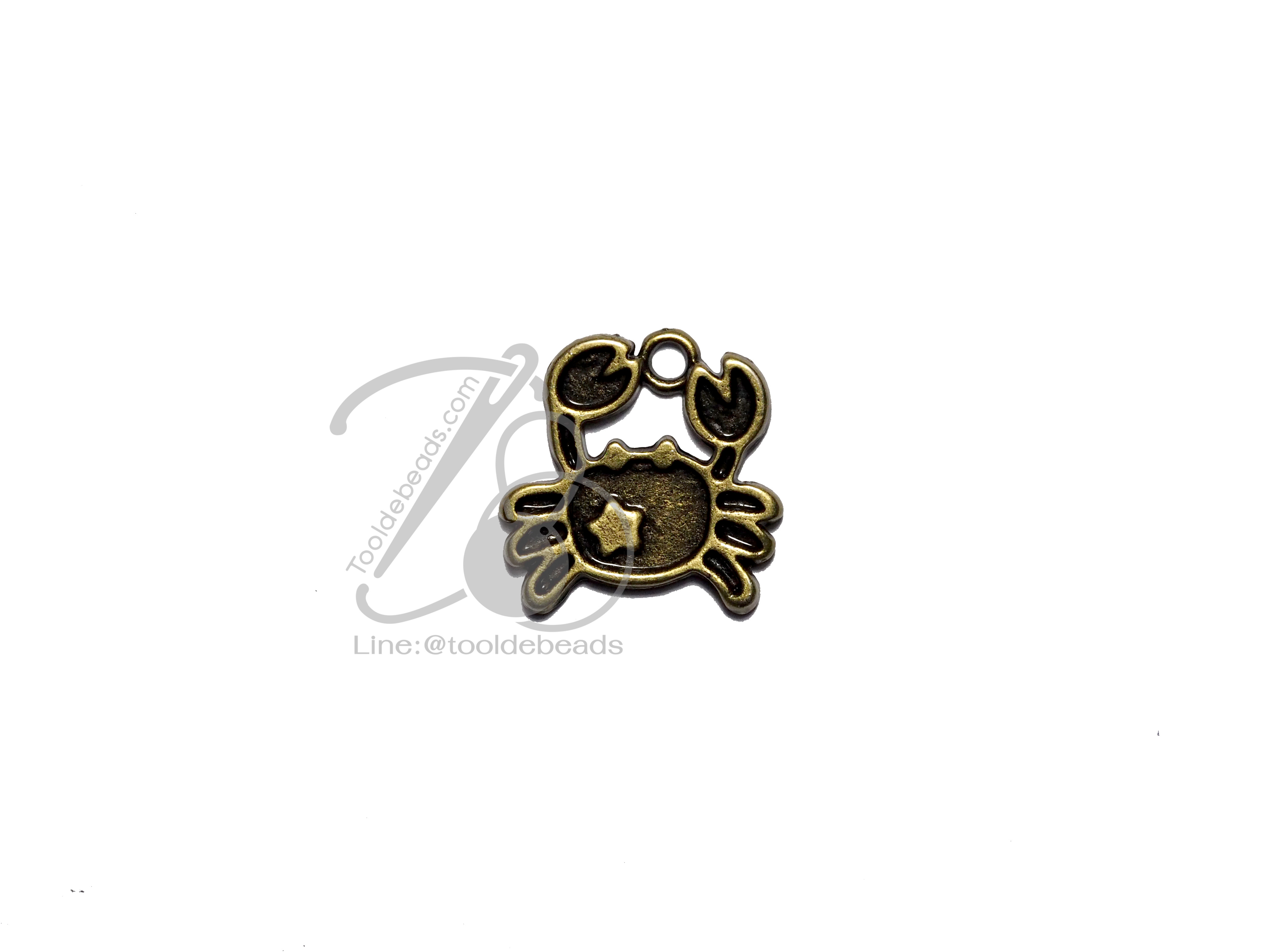 จี้เหล็ก 458 17*16มม. ลายปู สีสนิม (1 ชิ้น) SKU-06033