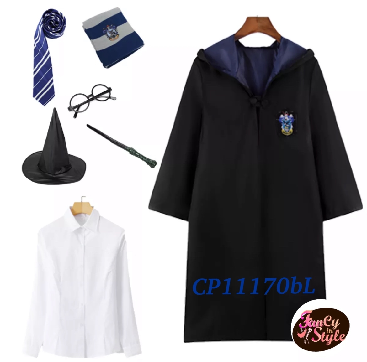 Fairy tale/Disney/Cartoon/Game costume/Harry Potter/Ravenclaw House Uniform Costume Set 7 pieces/ชุดแฟนซีพ่อมดบ้านเรเวนคลอเซ็ต 7 ชิ้น