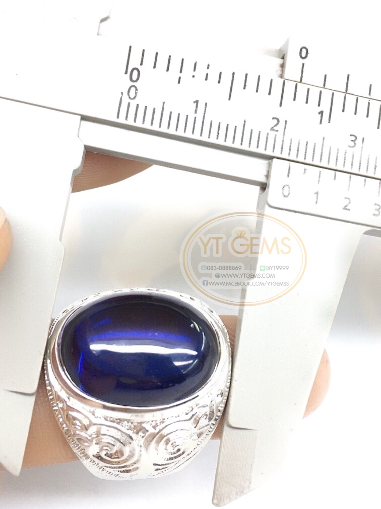 แหวนเงินแท้92.5% พลอยไพลิน(cz) YTG-5559 YTGEMS