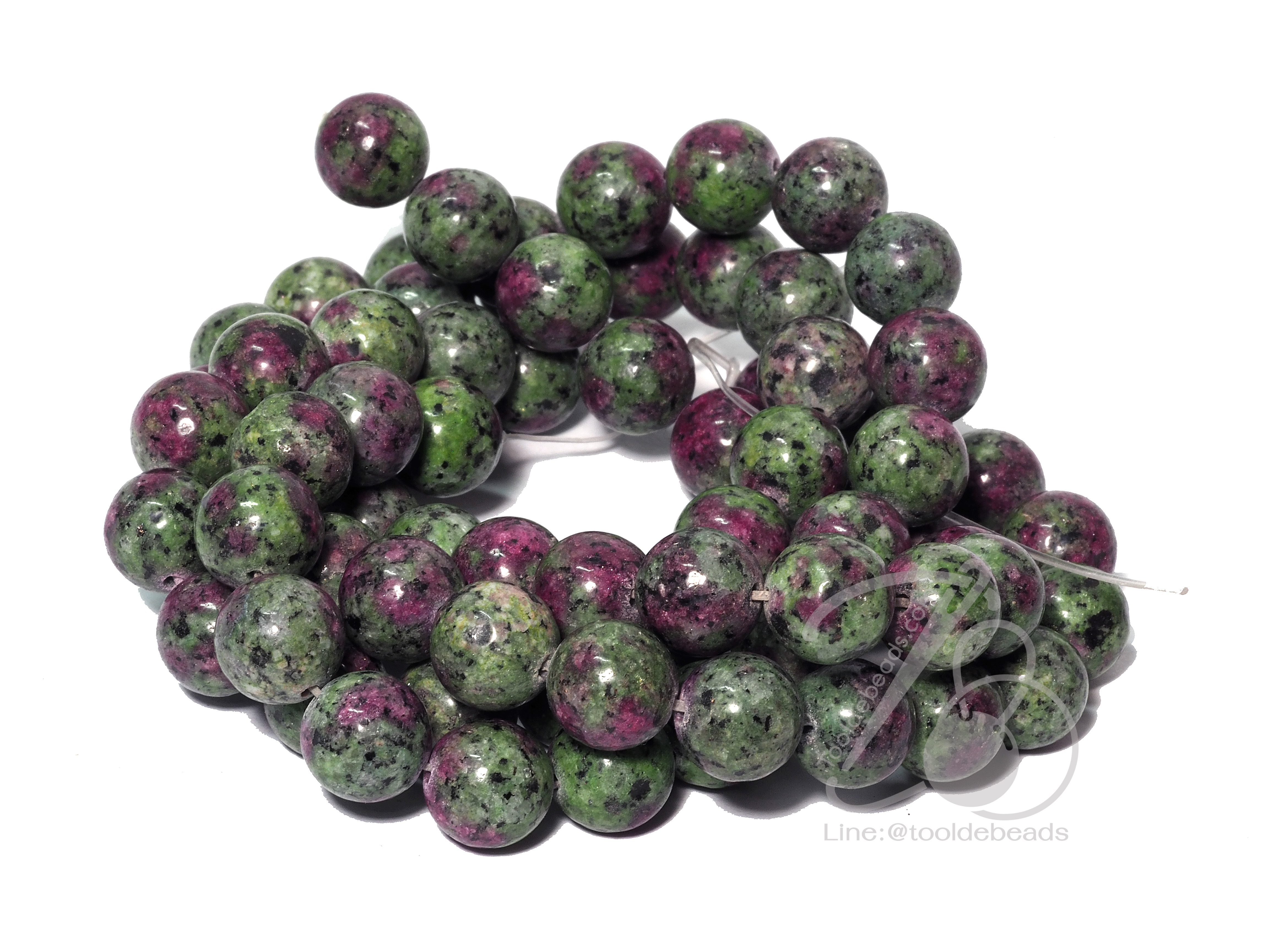 หิน Zoisite 10มม. (37 เม็ด) SKU-01343