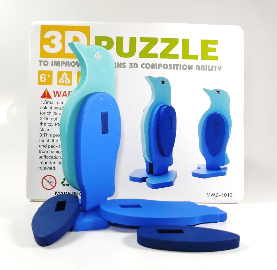 จิ๊กซอว์ไม้พร้อมส่ง 3D รูปสัตว์หลายแบบ สีสันสดใส