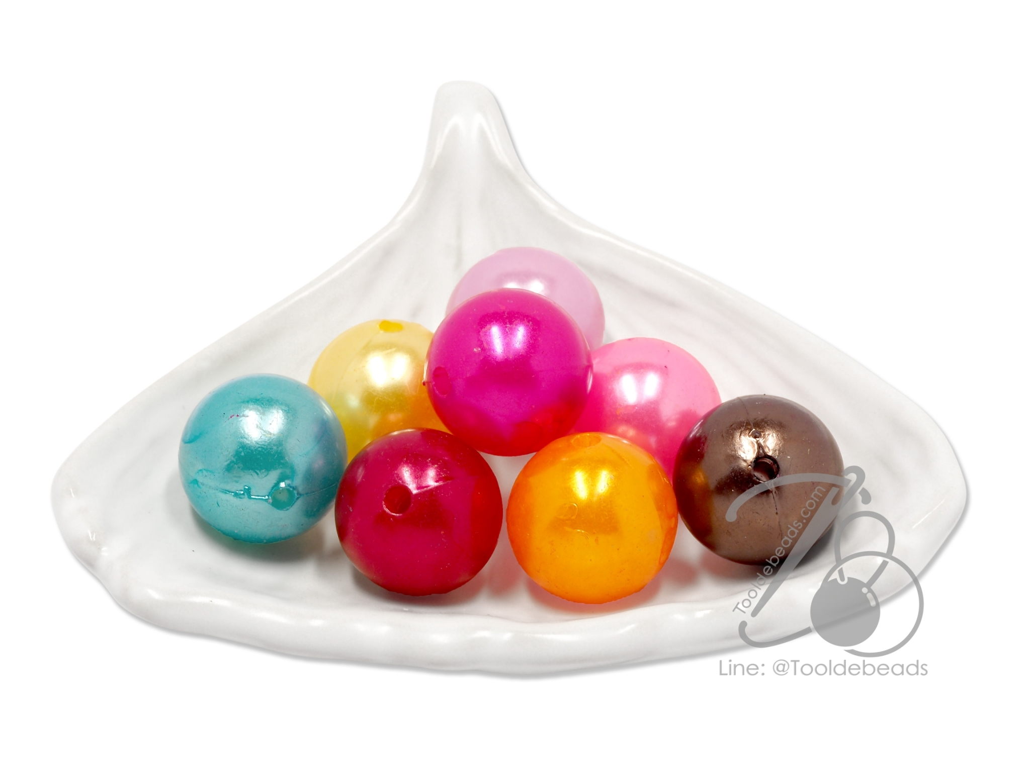 ลูกปัดมุกพลาสติก 18มม. (450 กรัม) SKU-09983