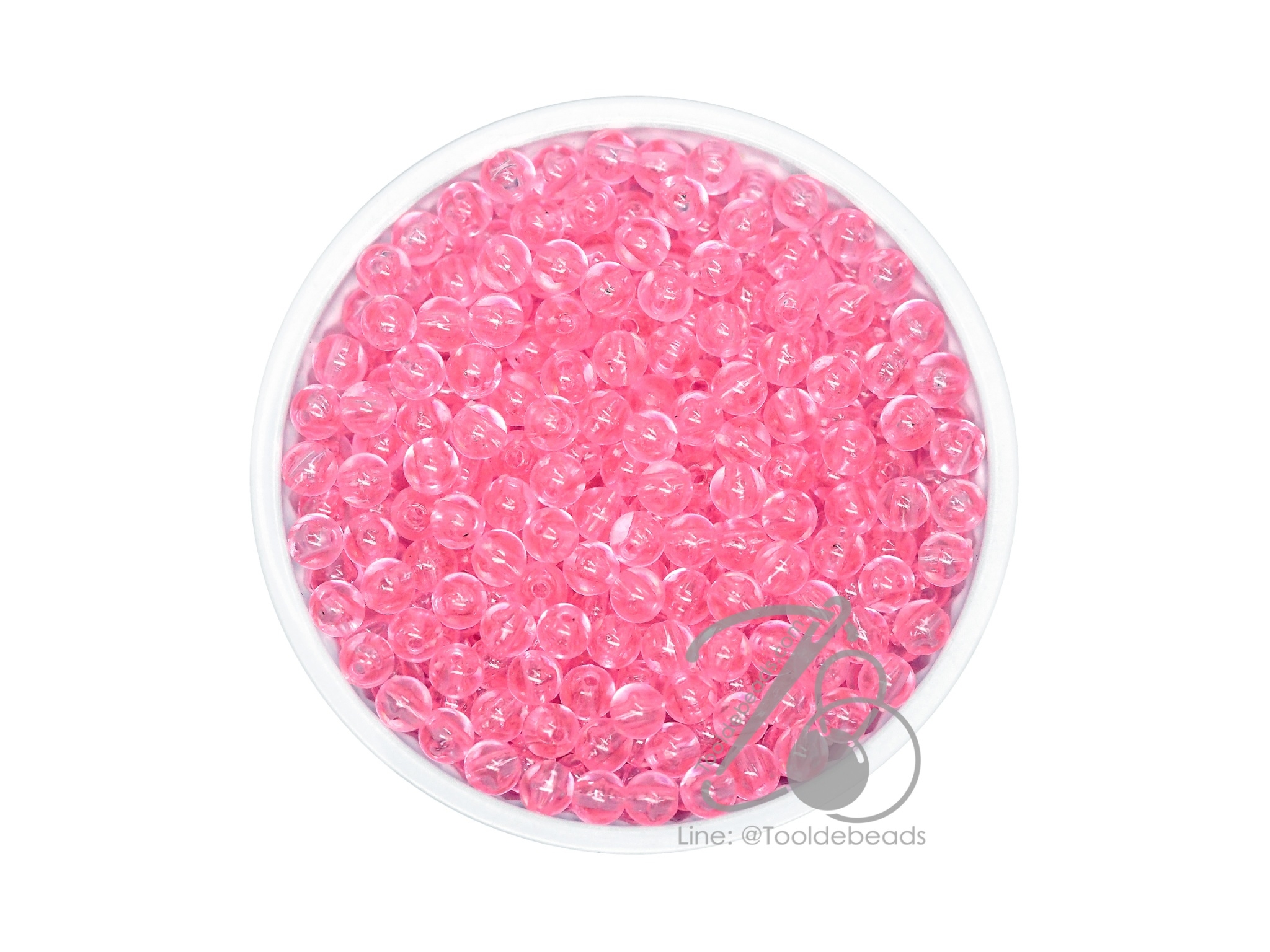 ลูกปัดกิโล ตราเสือ 4มม. สีใส (80 กรัม) SKU-11859