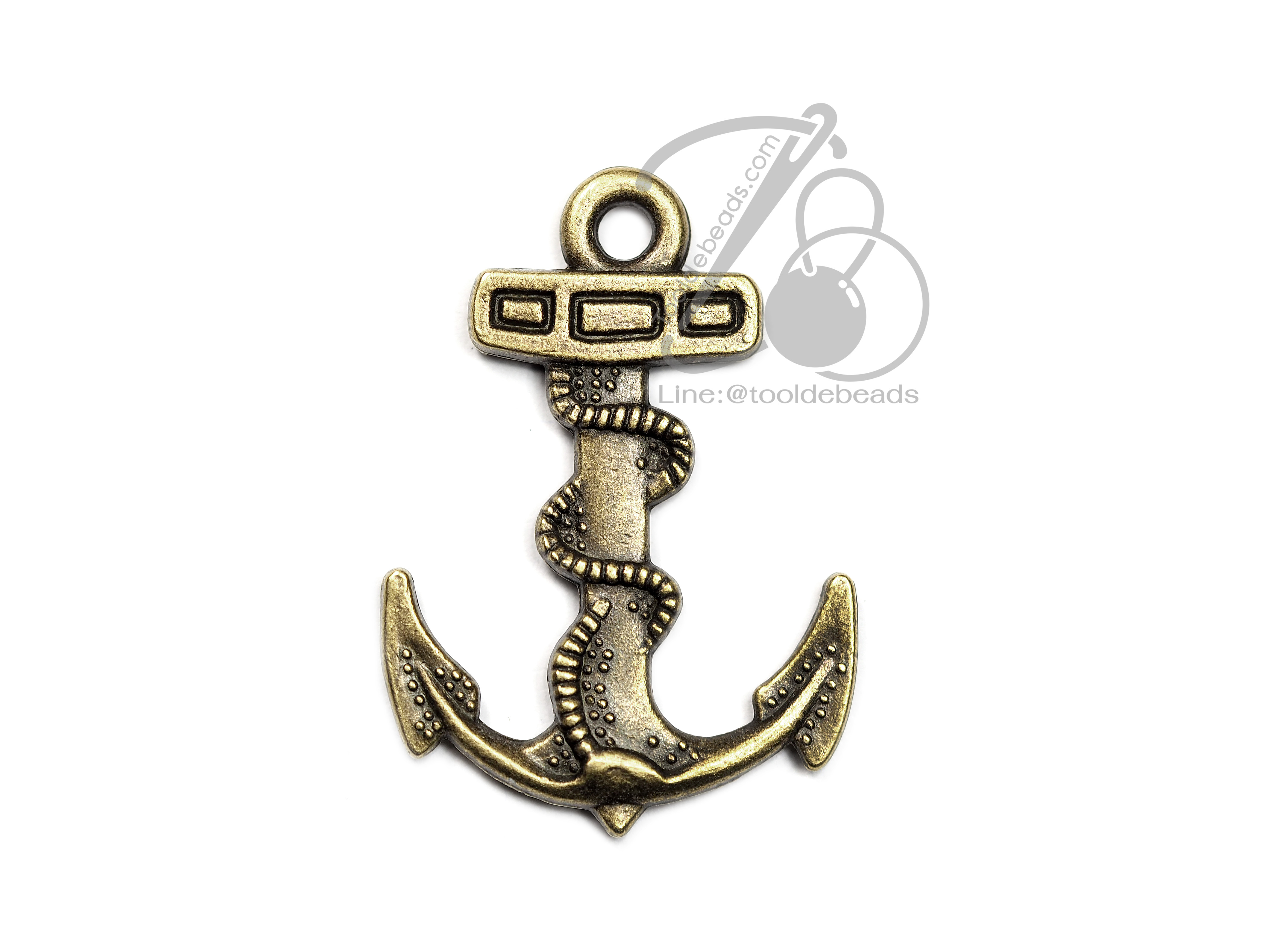 จี้เหล็ก 09 26มม. ลายสมอเรือพันเชือก สีสนิม (1ชิ้น) SKU-00363