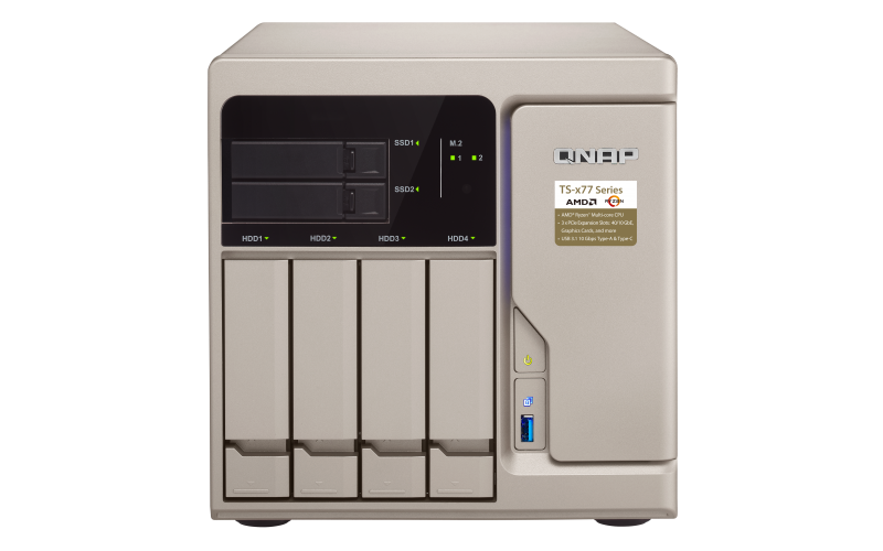 TS-677 The first Ryzen™-based NAS with up to 6 cores and 12 threads and graphics card support to redefine your virtualization and 4K processing experiences