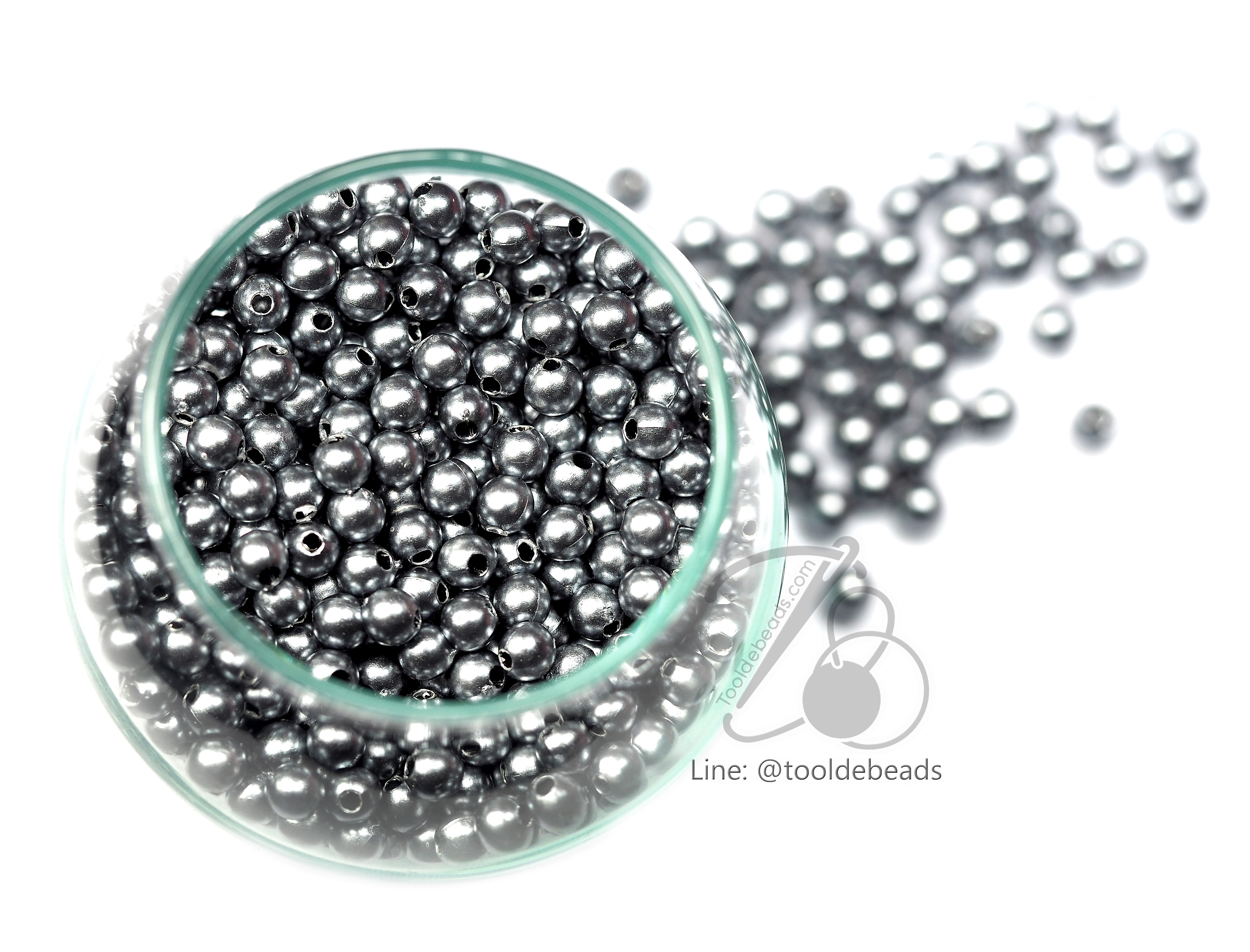 ลูกปัดมุกพลาสติก 5มม. (15 กรัม) SKU-07209