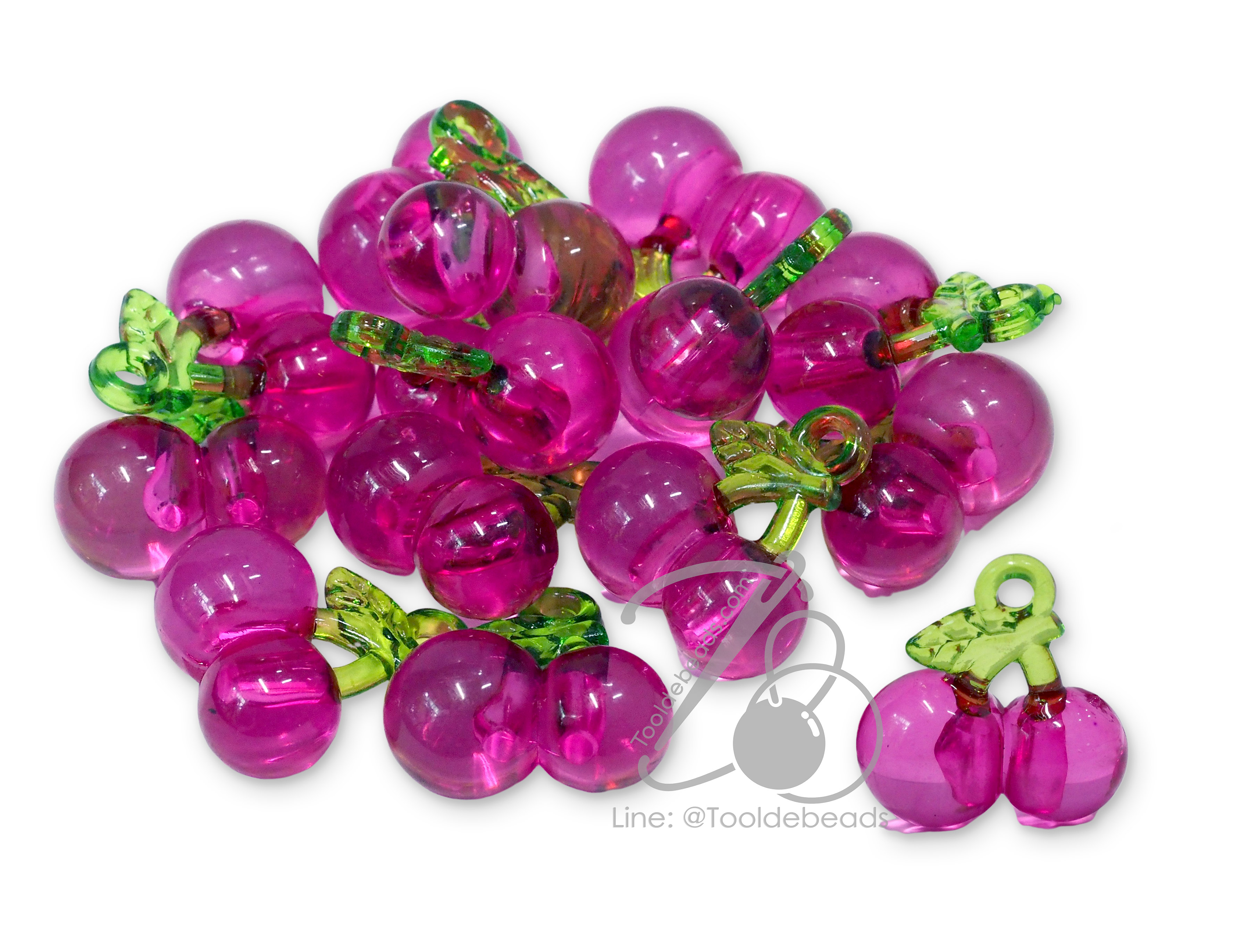 จี้อะคริลิค 20มม. ลายผลไม้ (10 ชิ้น) SKU-15332