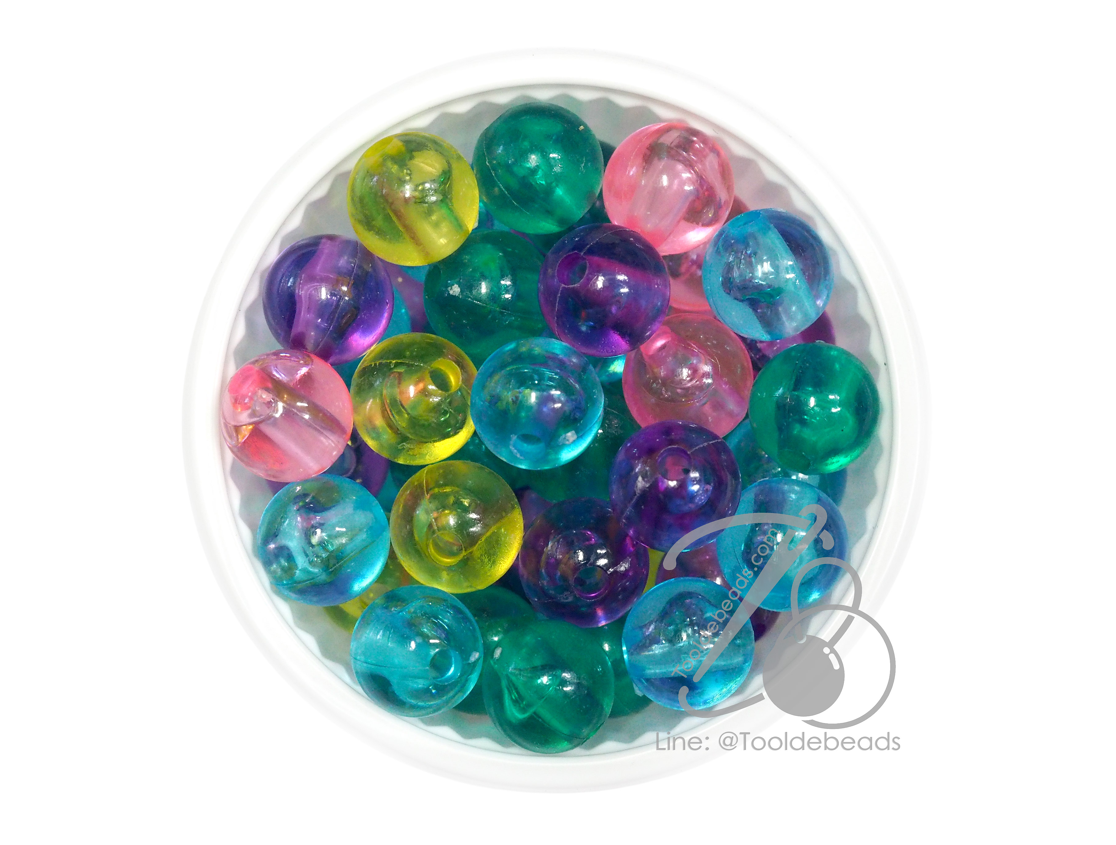 ลูกปัดกิโล ตราเสือ 10มม. สีผสม (15กรัม) SKU-14974
