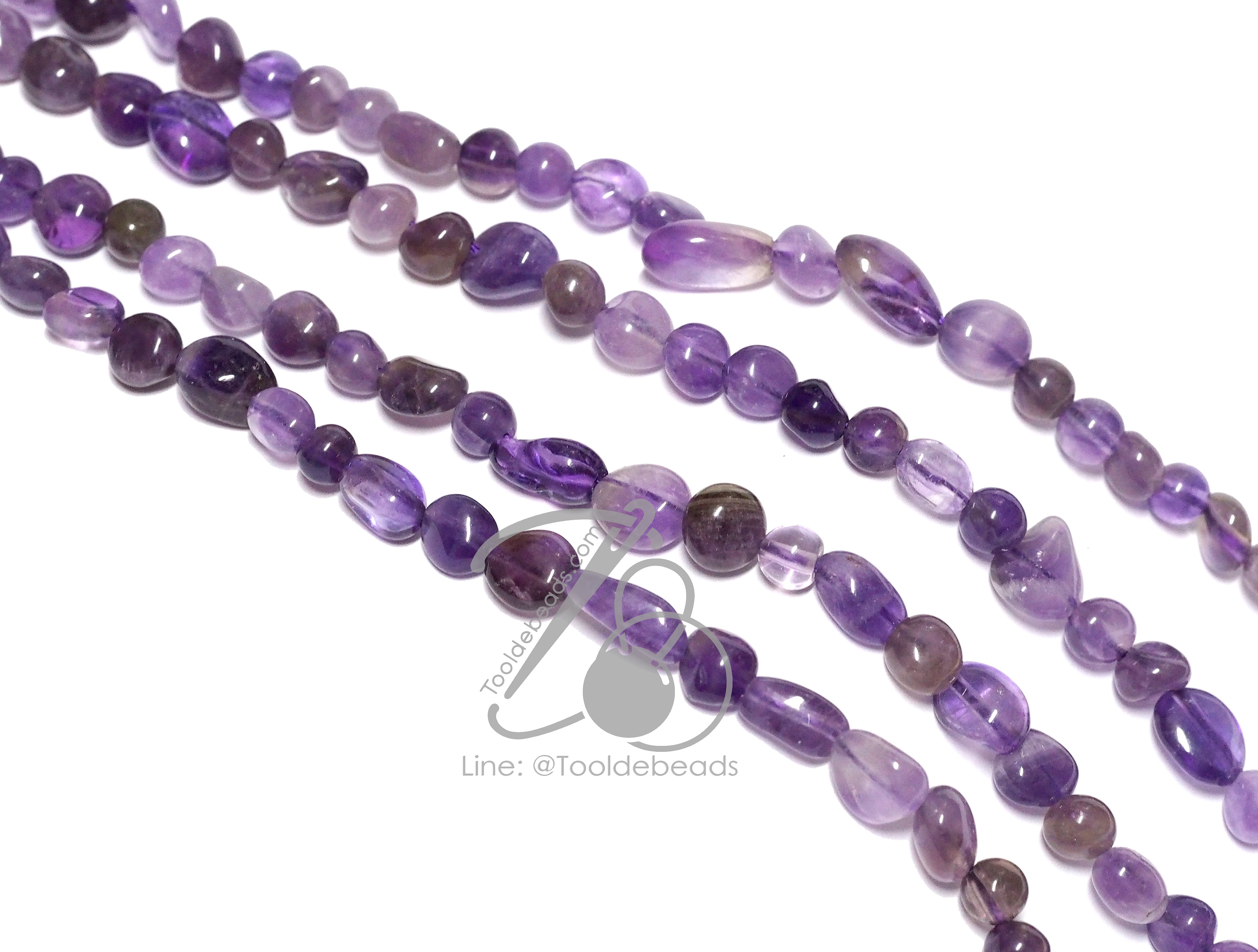 หิน Amethyst 8มม. หินไร้ทรง (47 เม็ด) SKU-14513