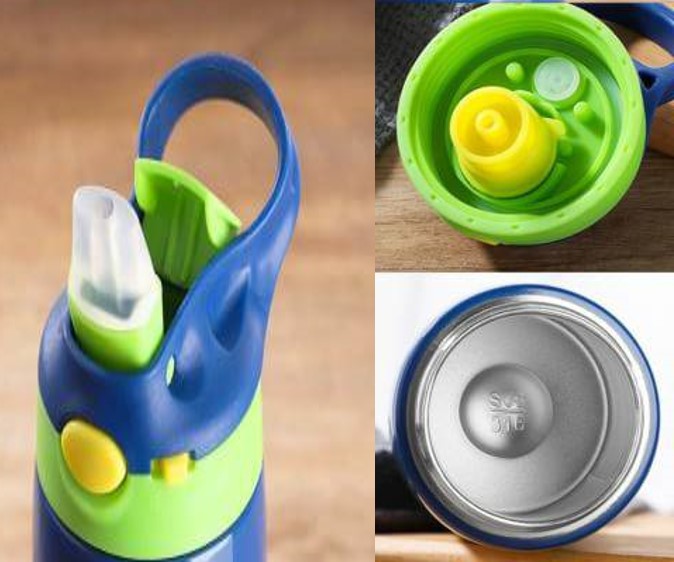 กระบอกน้ำเด็กพร้อมส่งเก็บอุณหภูมิพร้อมหลอด มือจับถนัดมือขนาด420 ml.