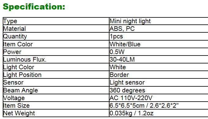 ไฟอัตโนมัติ สีฟ้า (ขาเสียบแบน)