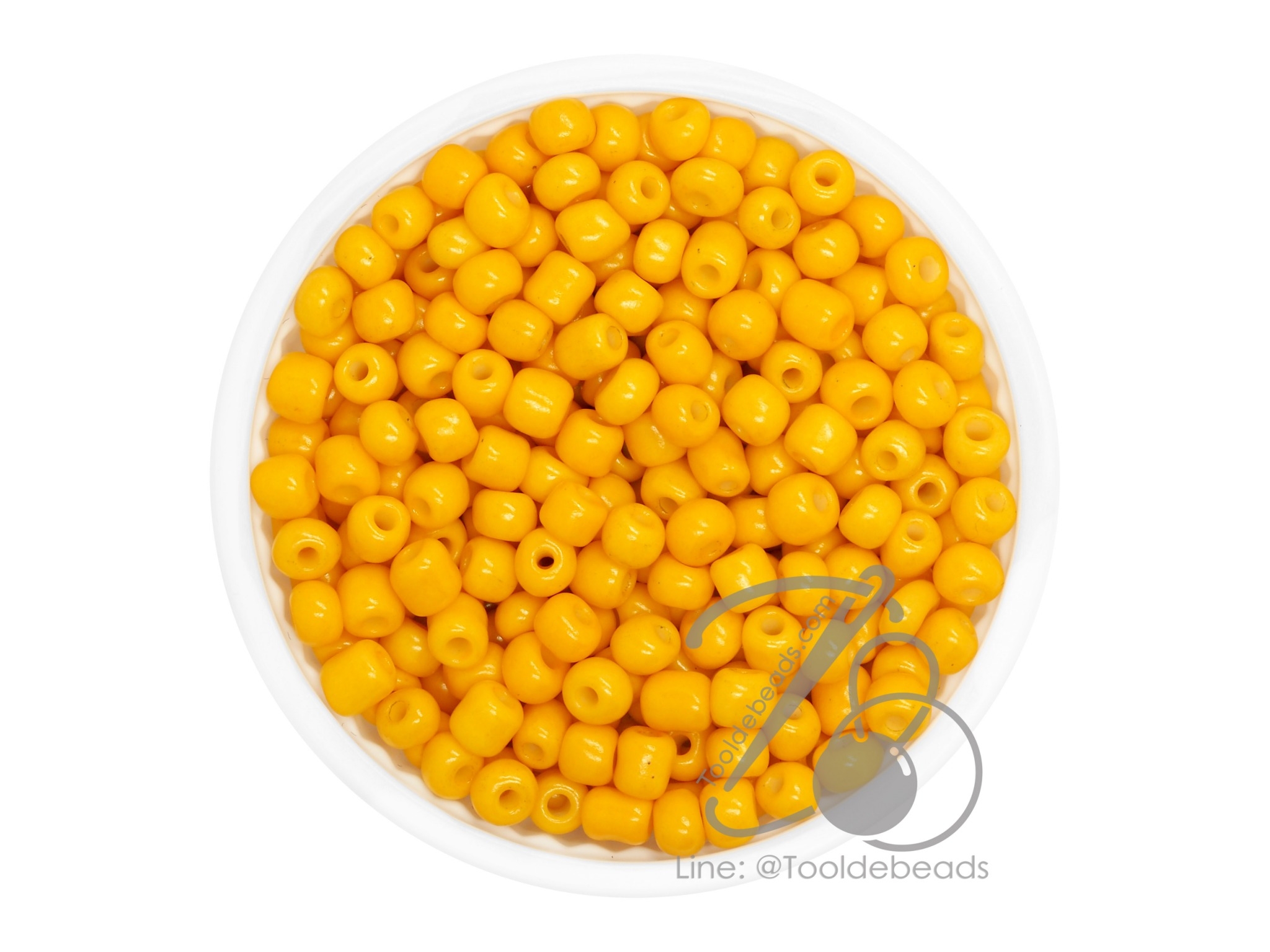 OK Brand ลูกปัดเม็ดทราย 6/0 โทนด้าน สีเหลืองเข้ม (100 กรัม) SKU-09150