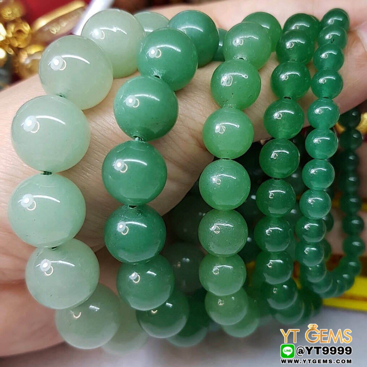 สร้อยข้อมือกรีนอเวนเจอรีน หินกรีนอเวนเจอรีนแท้ ขนาดหิน 10 mm YTG-8863 YTGEMS