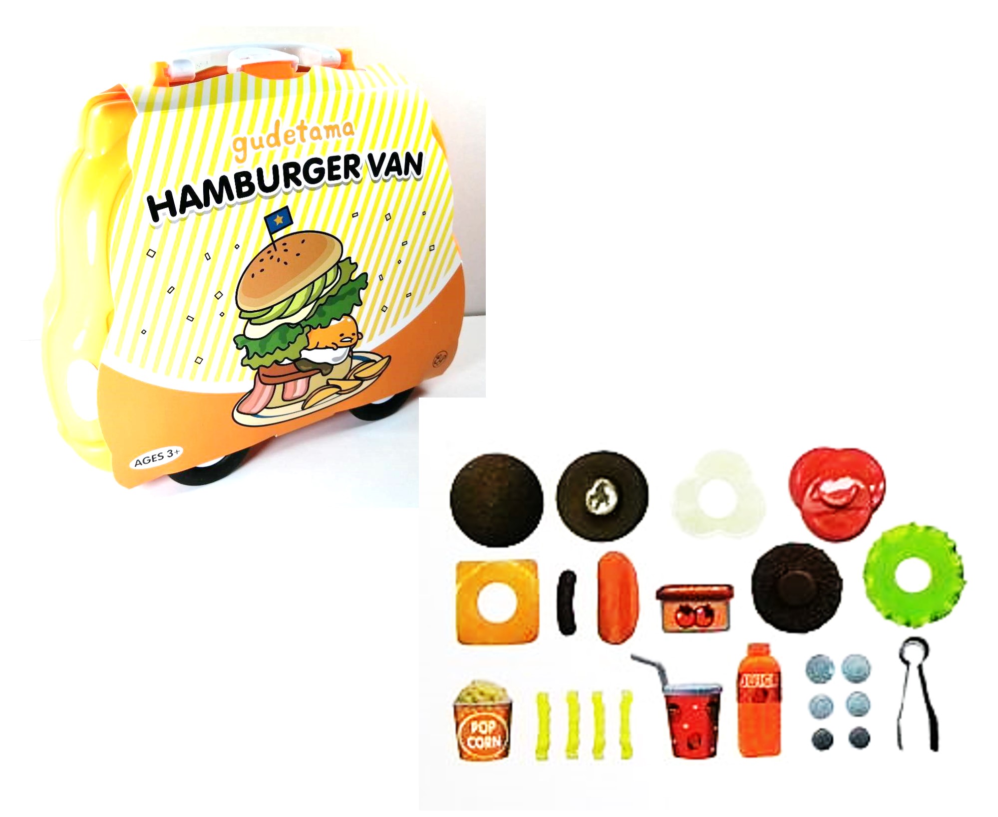 ชุดรถครัวแฮมเบอร์เกอร์ลวดลายการ์ตูนกูเดตามะ ไข่ขี้เกียจ ของเล่นพร้อมส่ง