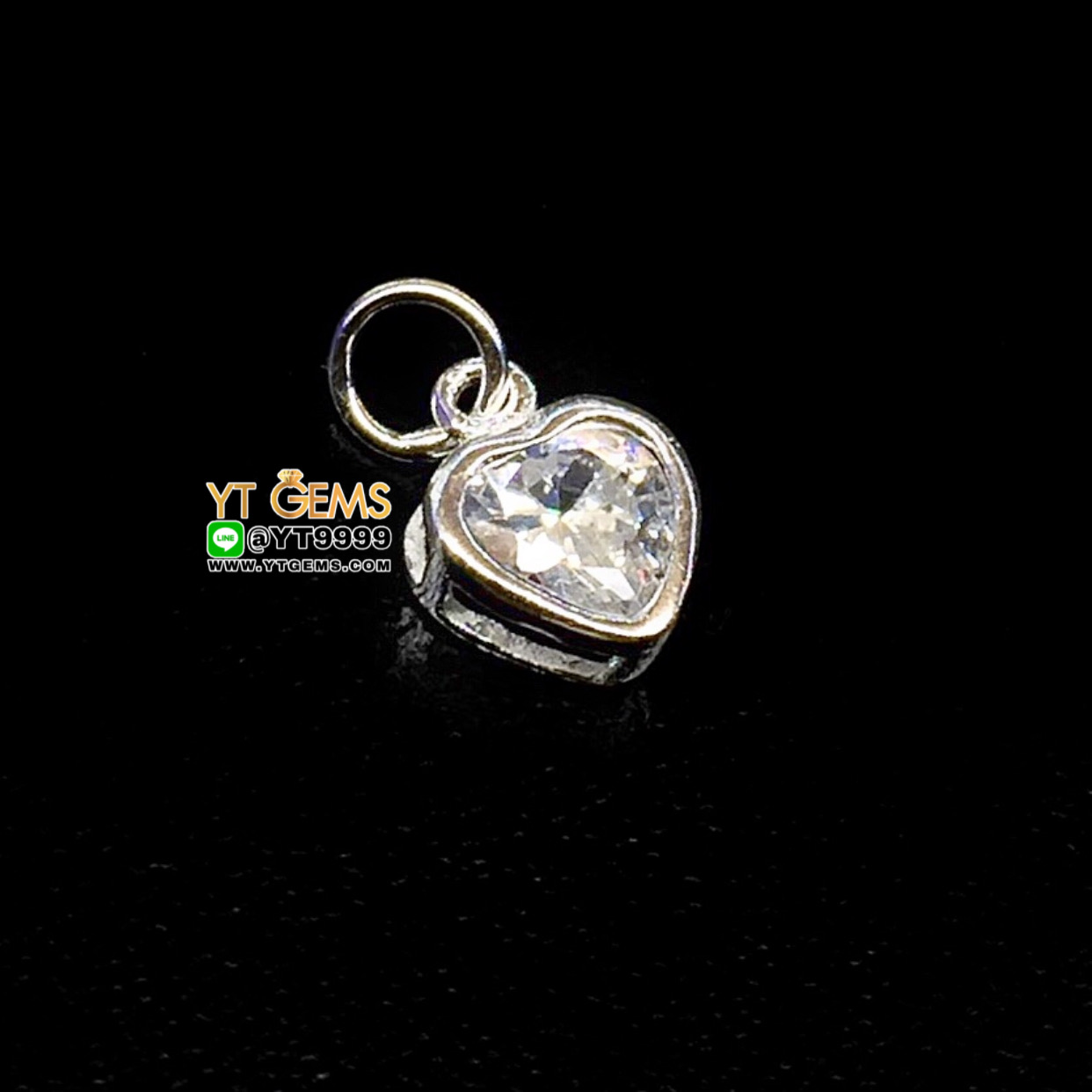 จี้หัวใจ จี้เพชร จี้เงินแท้ 92.5% ประดับ เพชรSwiss YTG-9195 YTGEMS
