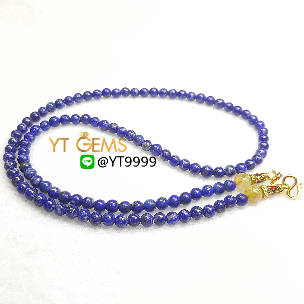 สร้อยคอหินมงคล ลาพิสลาซูลีแท้ ยาว 52 เซนติเมตร ขนาด 4 มิลลิเมตร YTG-7184 YTGEMS