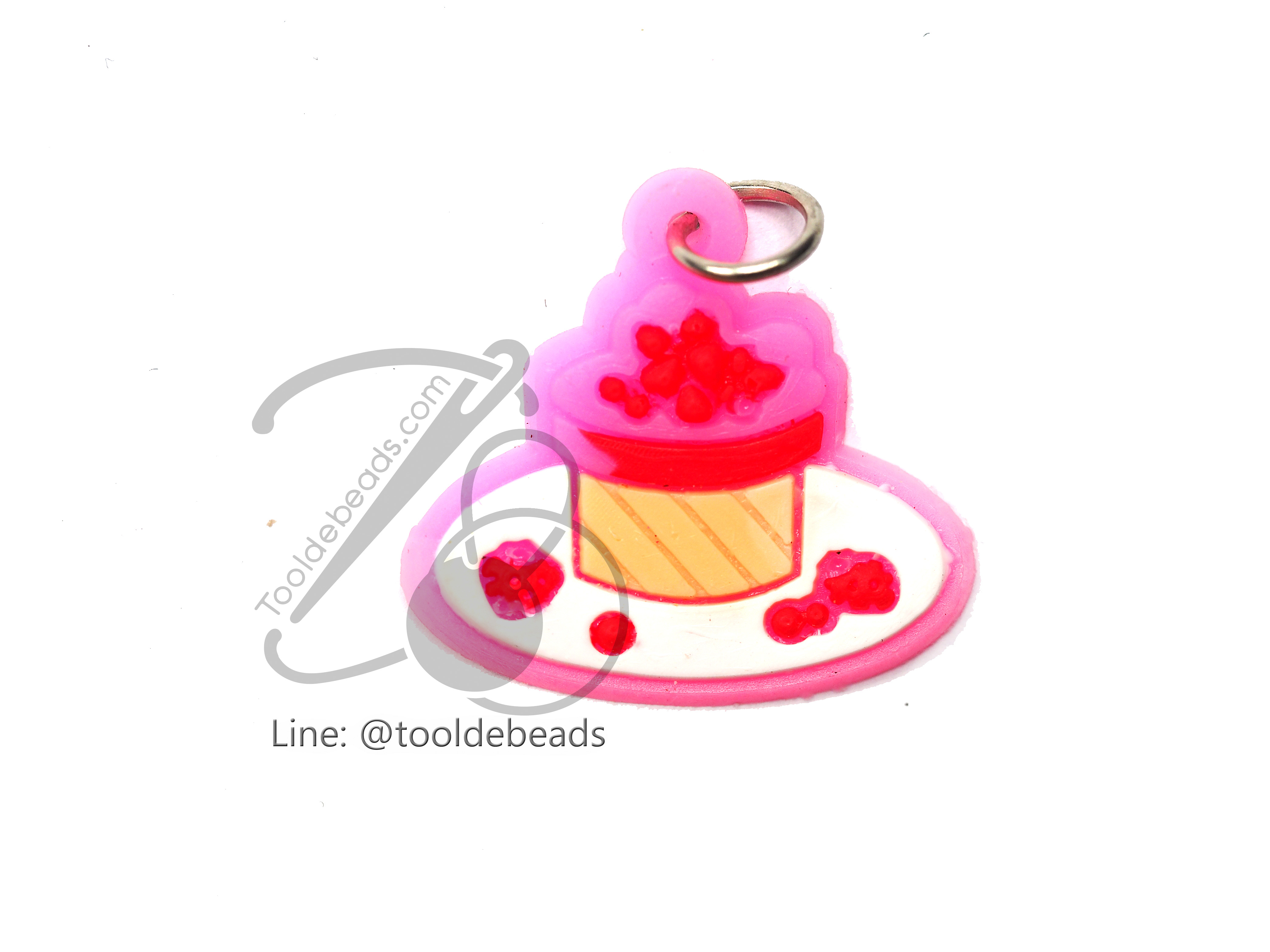 จี้ยาง ลายเค้ก (1 ชิ้น) SKU-01290