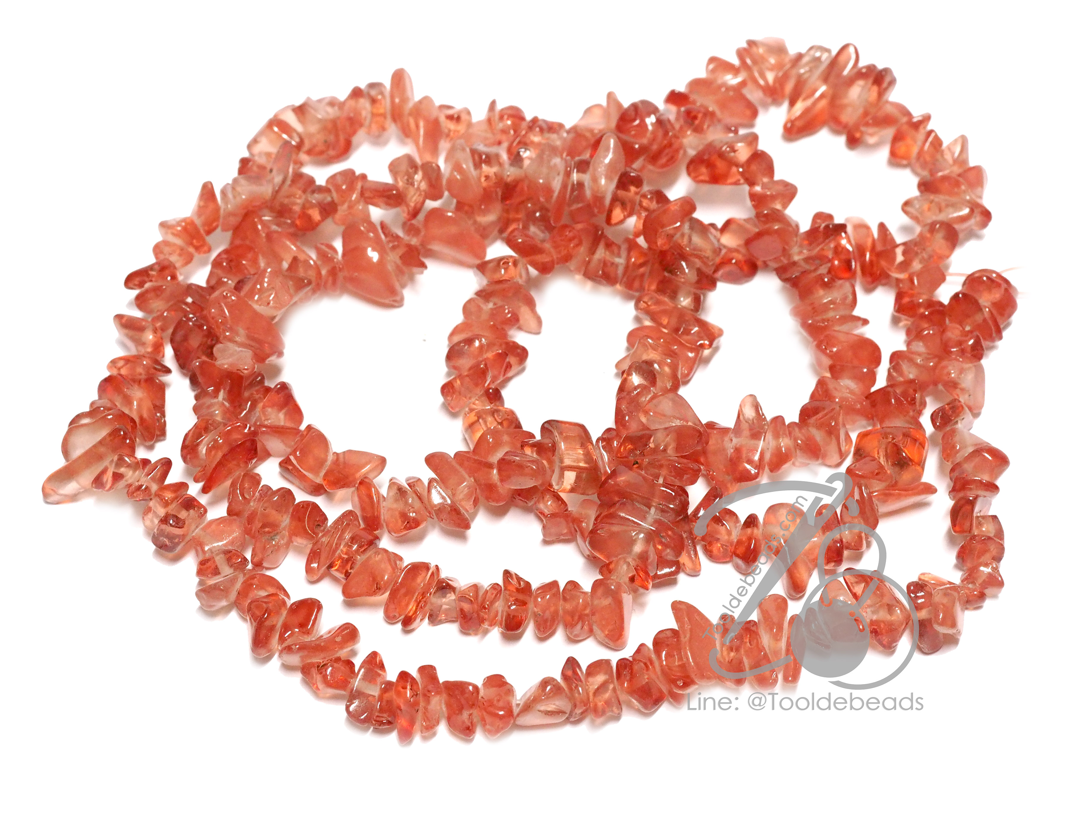 หิน cherry quartz 6มม. หินแตก (250 เม็ด) SKU-14505