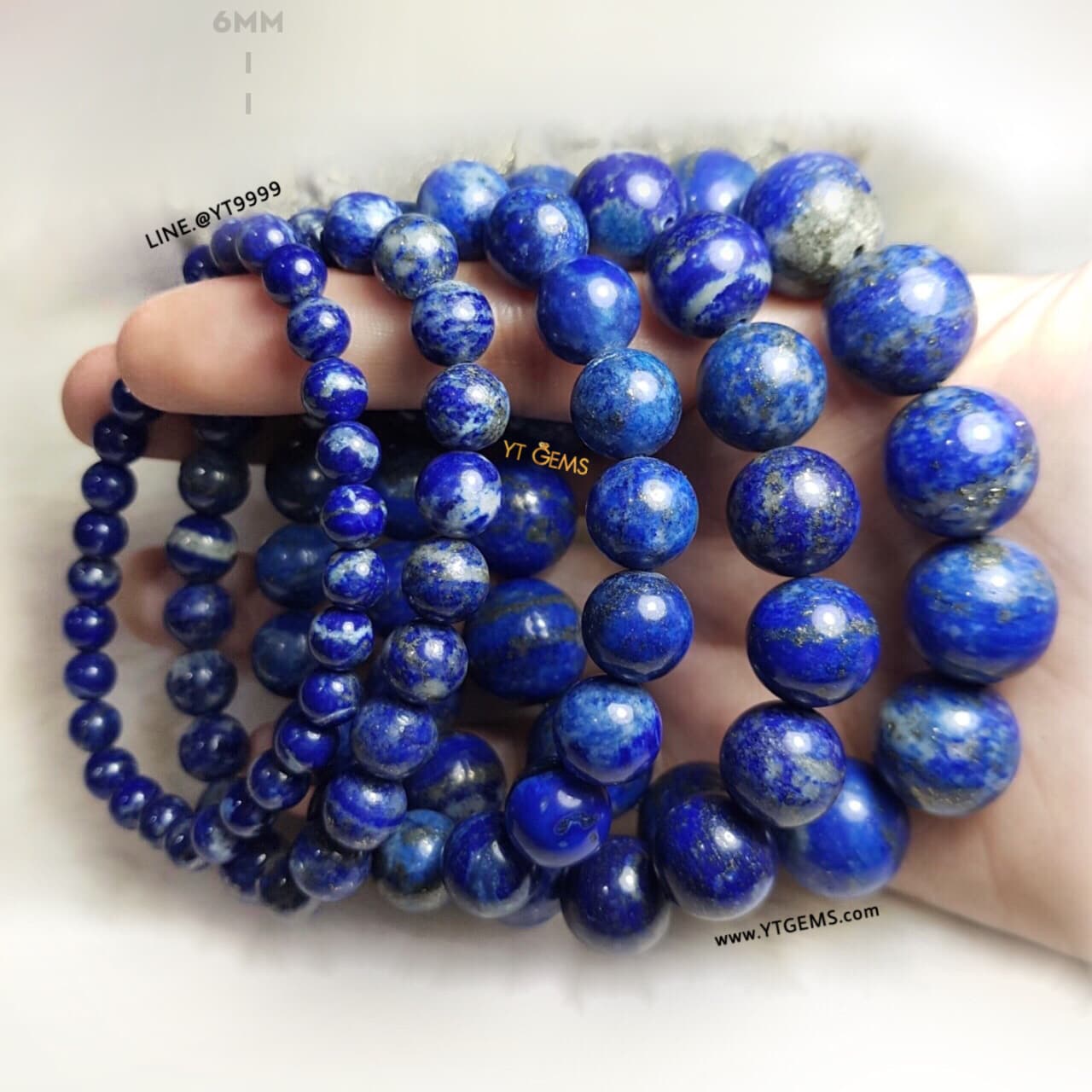 สร้อยข้อมือลาพิสลาซูลีแท้ 6 มม. YTG-10949 YTGEMS