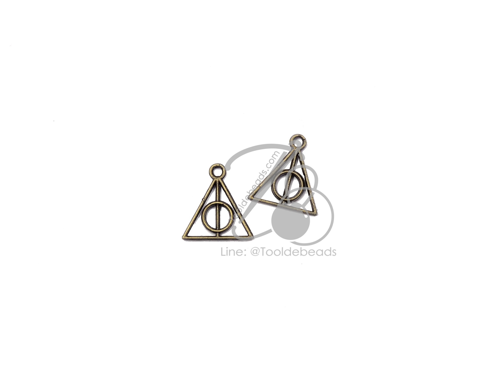 จี้เหล็ก 553 12มม. ลายสามเหลี่ยมวงกลม สีสนิม (1 ชิ้น) SKU-09708