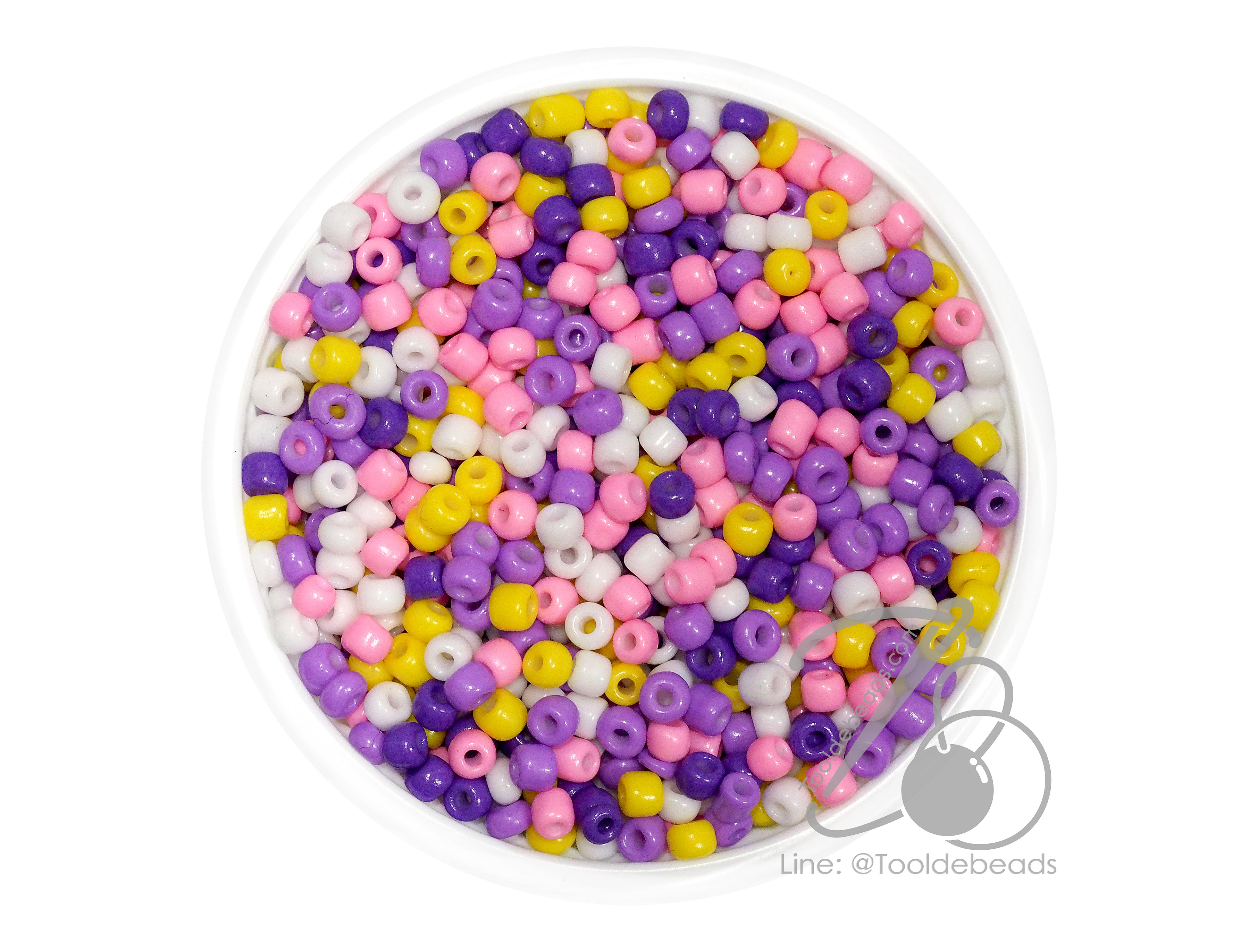 OK Brand ลูกปัดเม็ดทราย 8/0 โทนด้าน สีม่วงราพันเซล (450 กรัม) SKU-14325