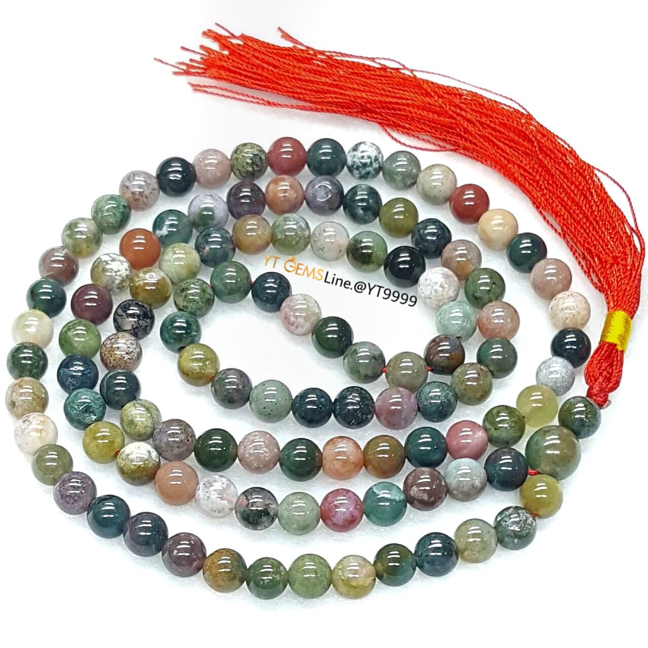 ประคำหินมงคล 108 เม็ด หยก 5 สี (หินแท้) 8 มม. YTG-10822 YTGEMS
