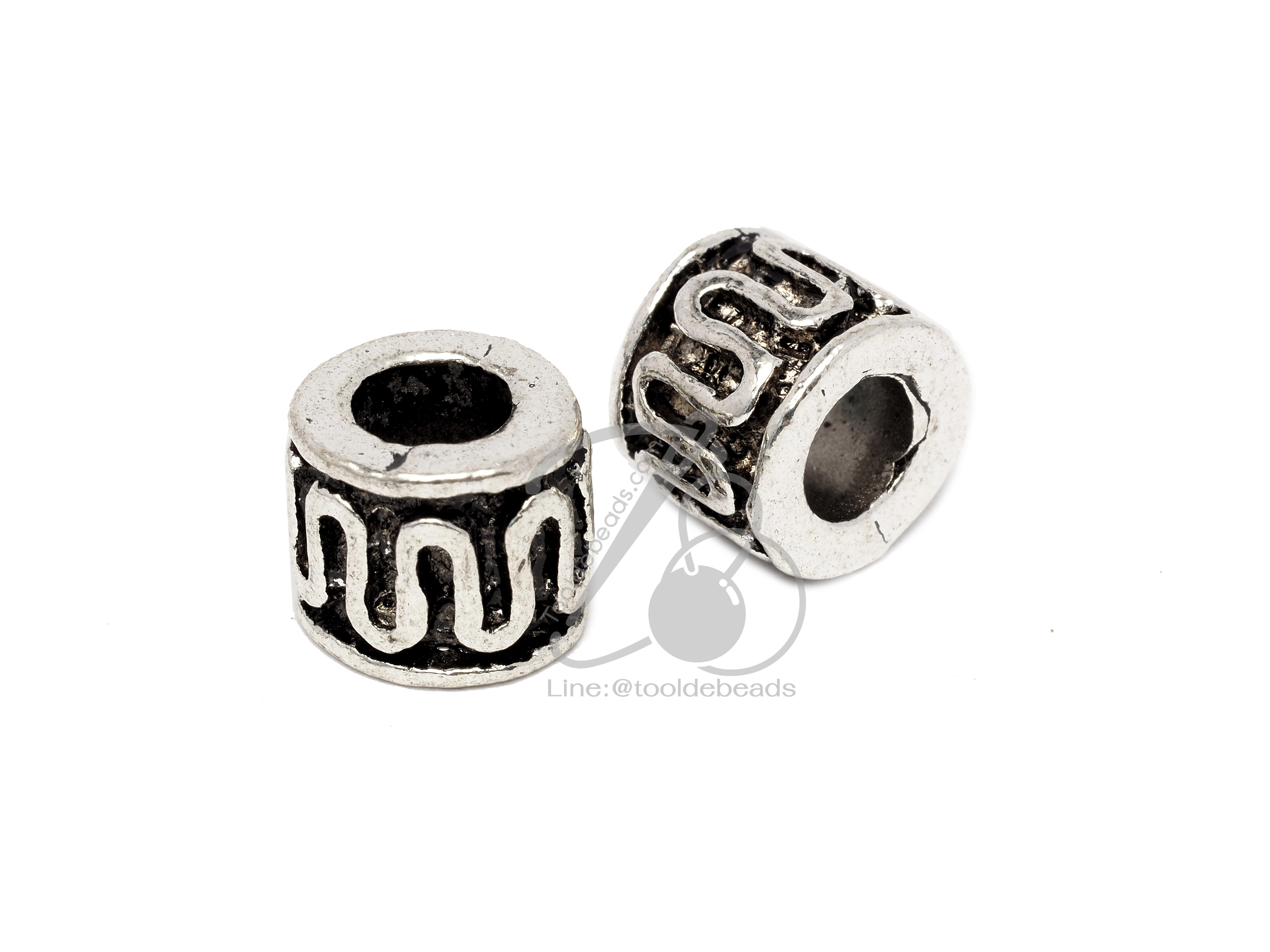 ลูกปัดโรเดียม 22 9มม. ลายคั่น (1 ชิ้น) SKU-03430