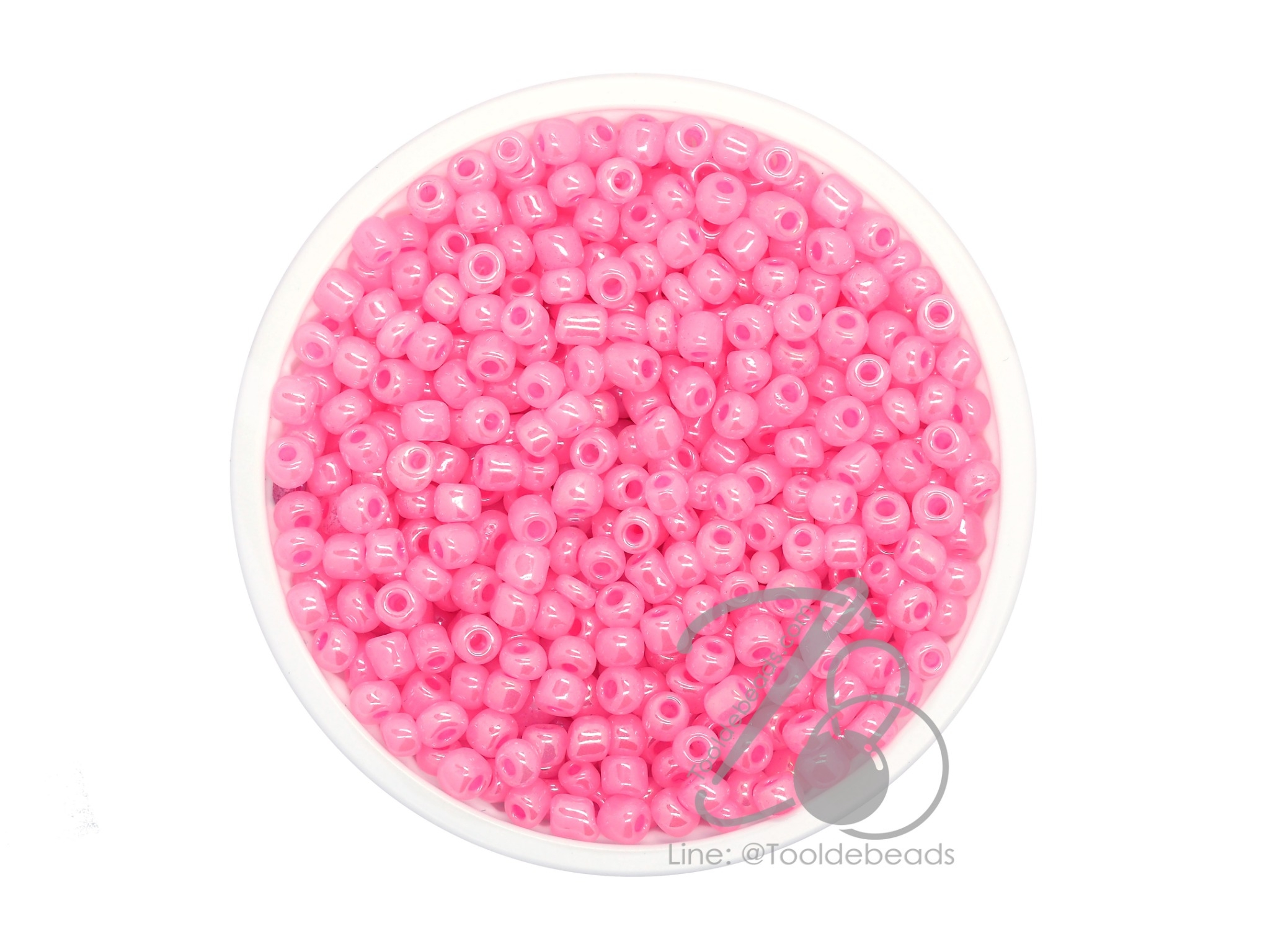 OK Brand ลูกปัดเม็ดทราย 8/0 โทนมุก สีโอรส (100 กรัม) SKU-08896